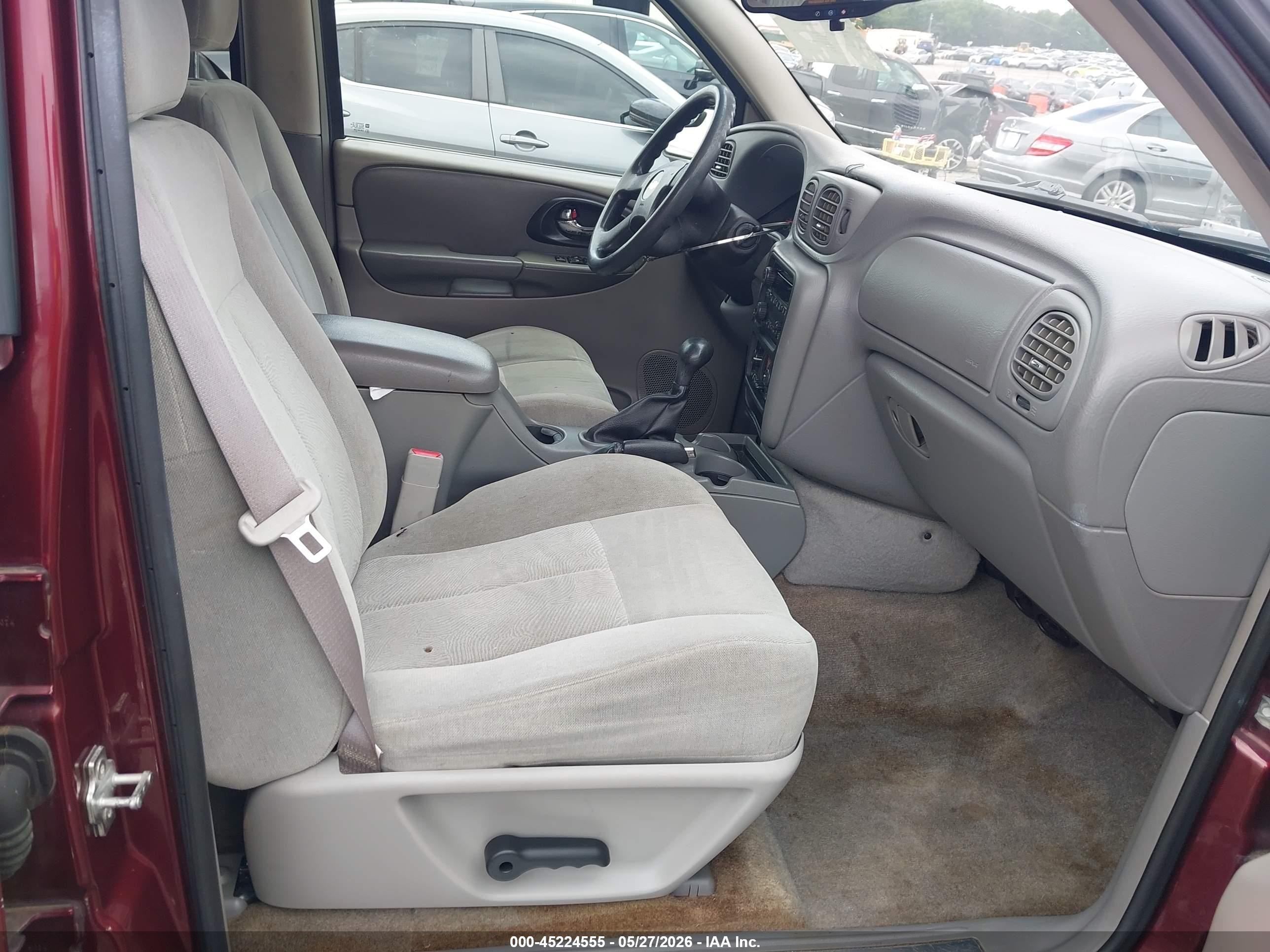 2005 Chevrolet Trailblazer Ls Burgundy vin: 1GNDS13S452162425