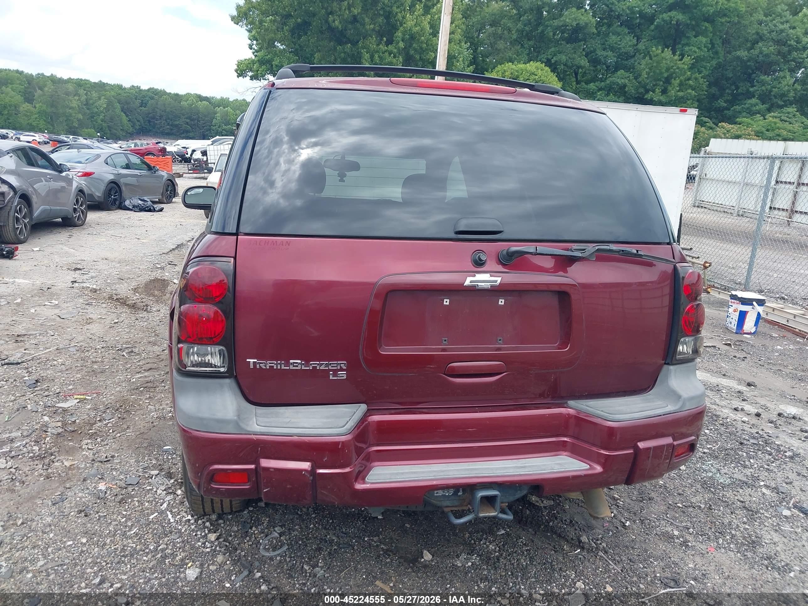 2005 Chevrolet Trailblazer Ls Burgundy vin: 1GNDS13S452162425