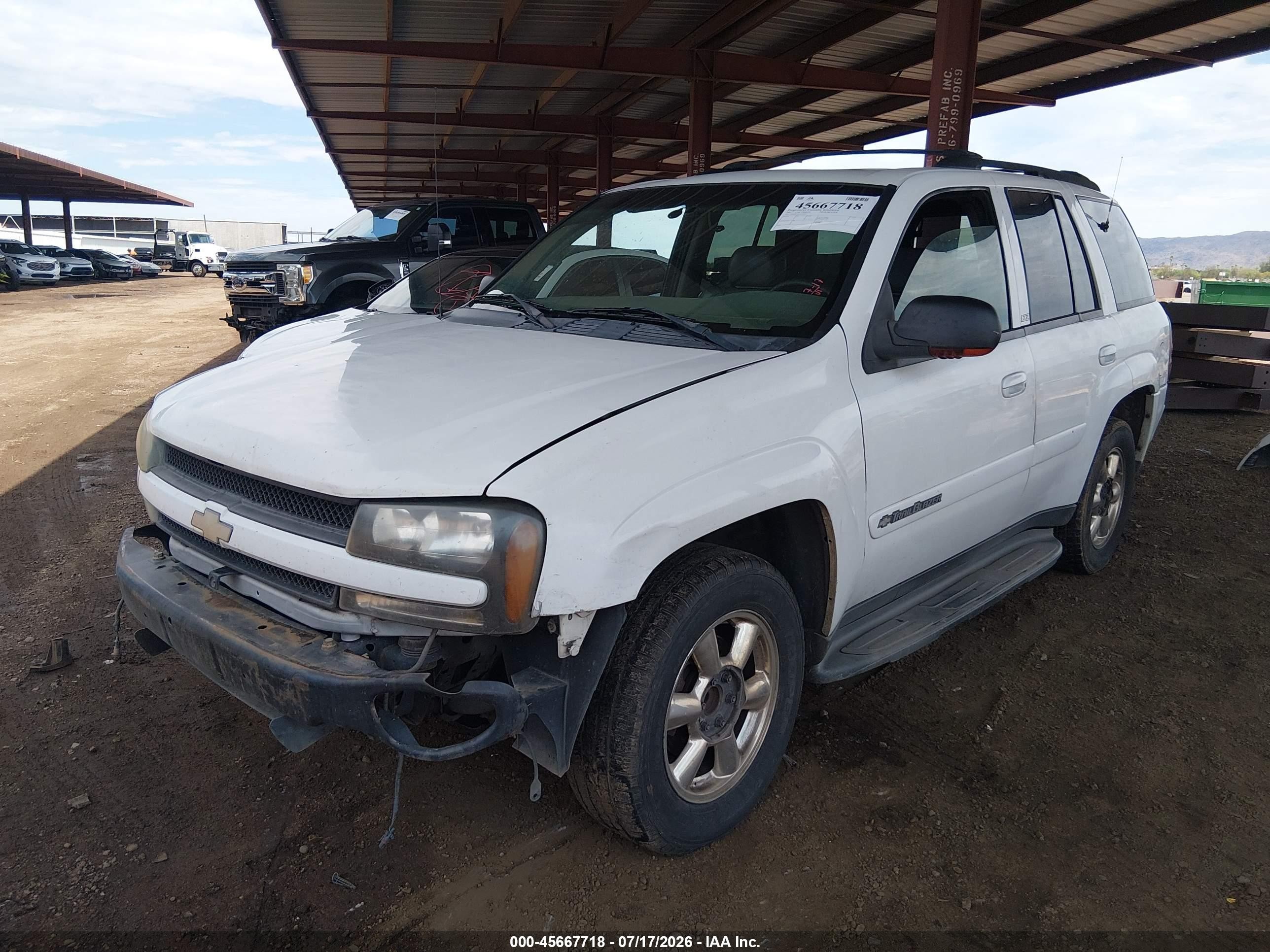 2002 Chevrolet Trailblazer Ltz White vin: 1GNDS13S522476533