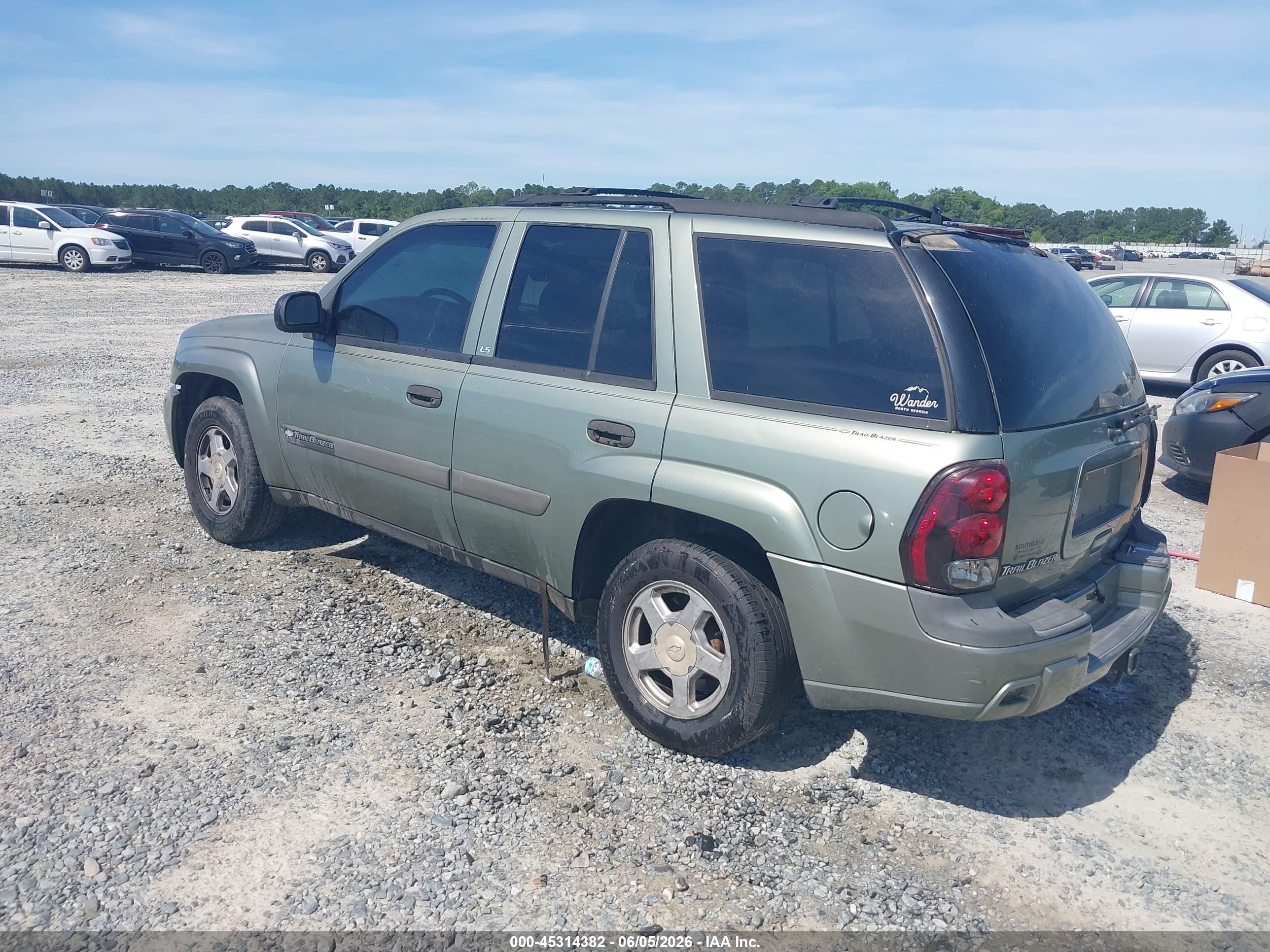 2004 Chevrolet Trailblazer Ls Green vin: 1GNDS13S542367136