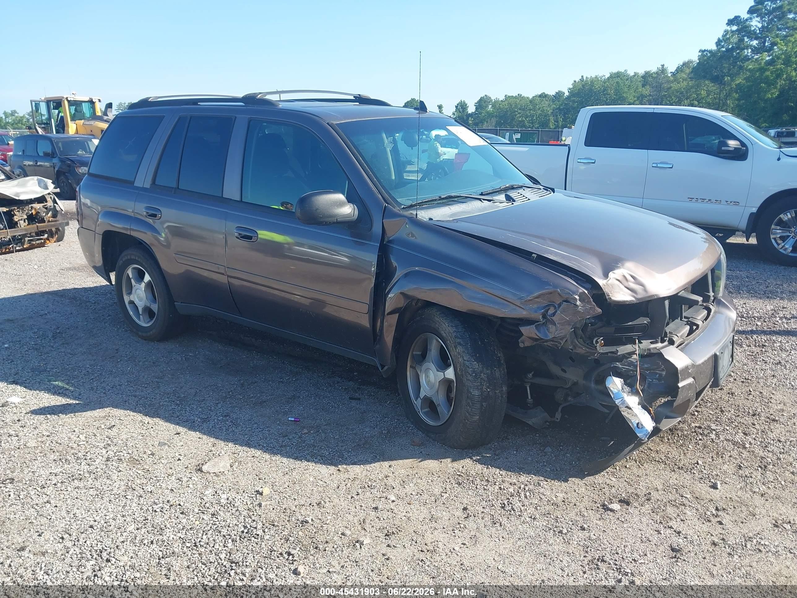 2008 Chevrolet Trailblazer Lt Gray vin: 1GNDS13S582113965