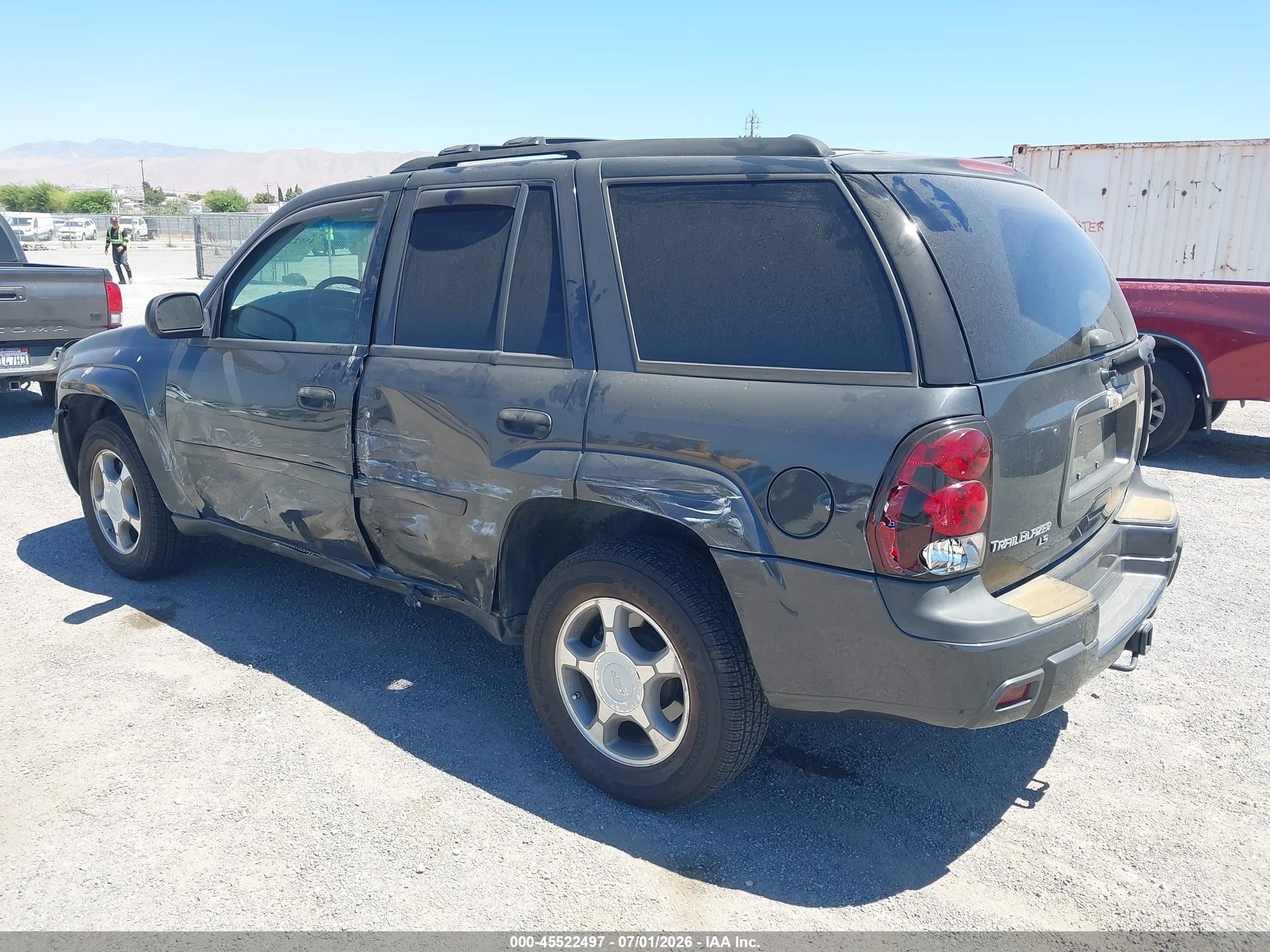 2007 Chevrolet Trailblazer Ls Black vin: 1GNDS13S672292869