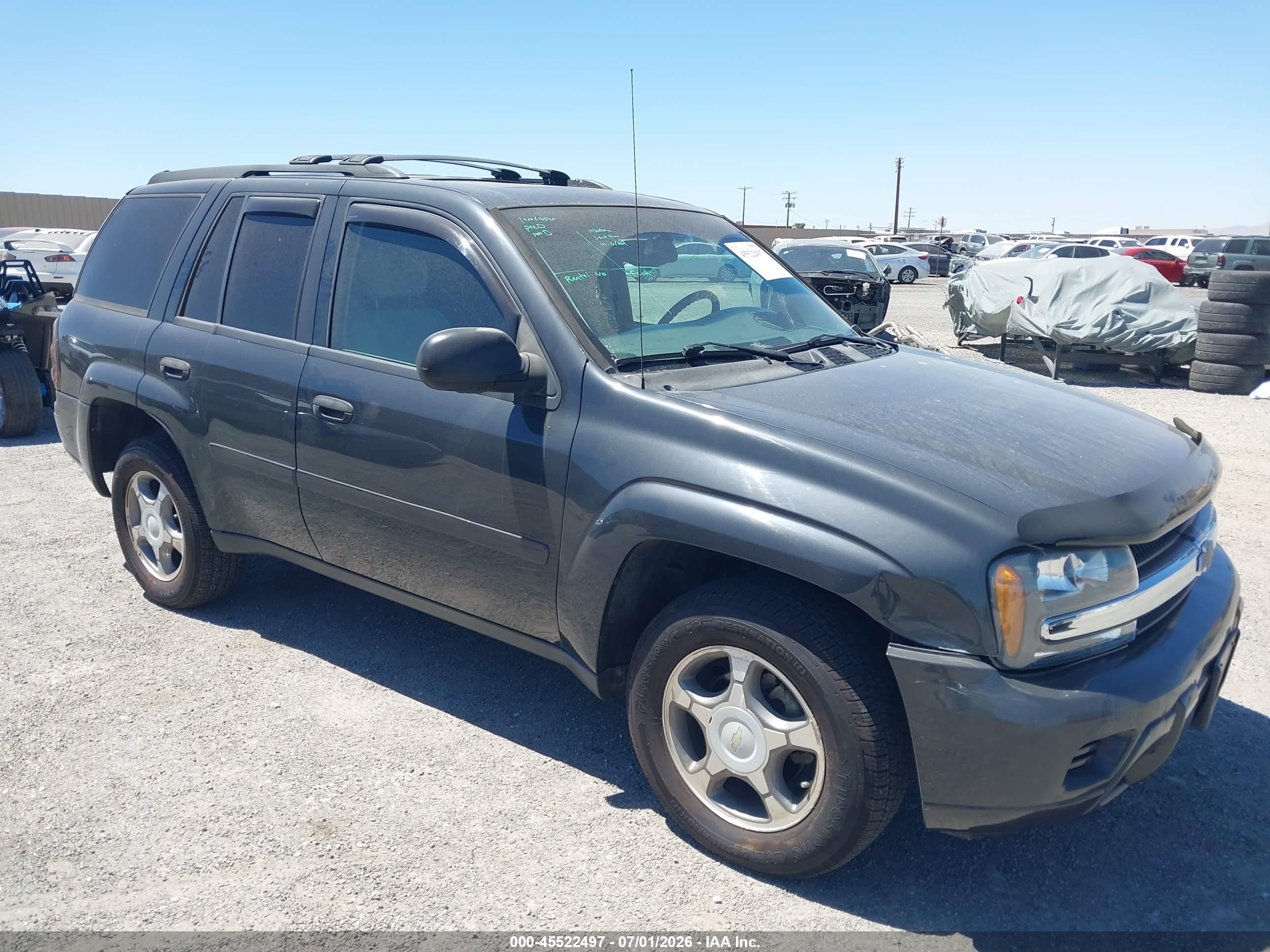 2007 Chevrolet Trailblazer Ls Black vin: 1GNDS13S672292869