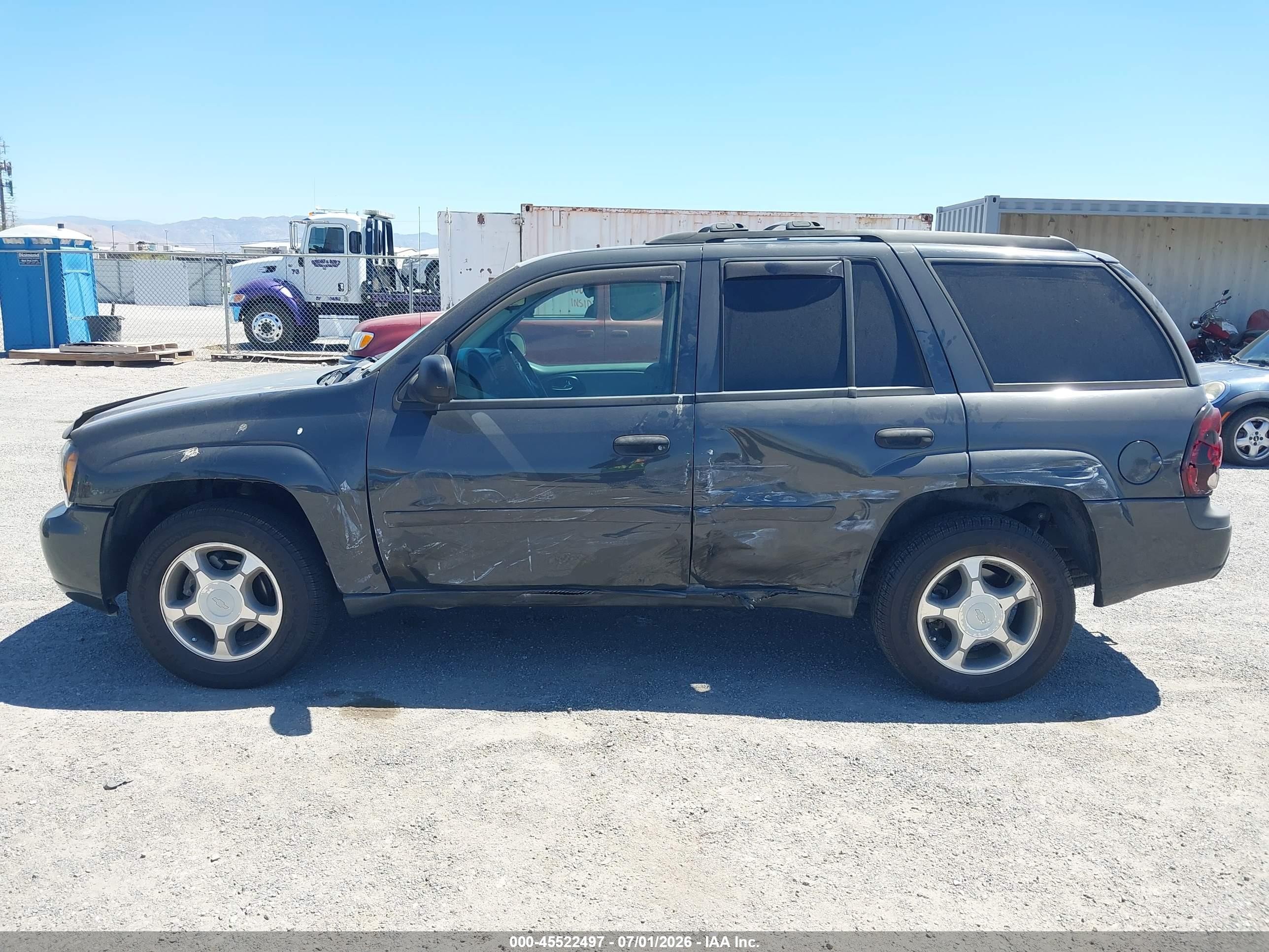 2007 Chevrolet Trailblazer Ls Black vin: 1GNDS13S672292869