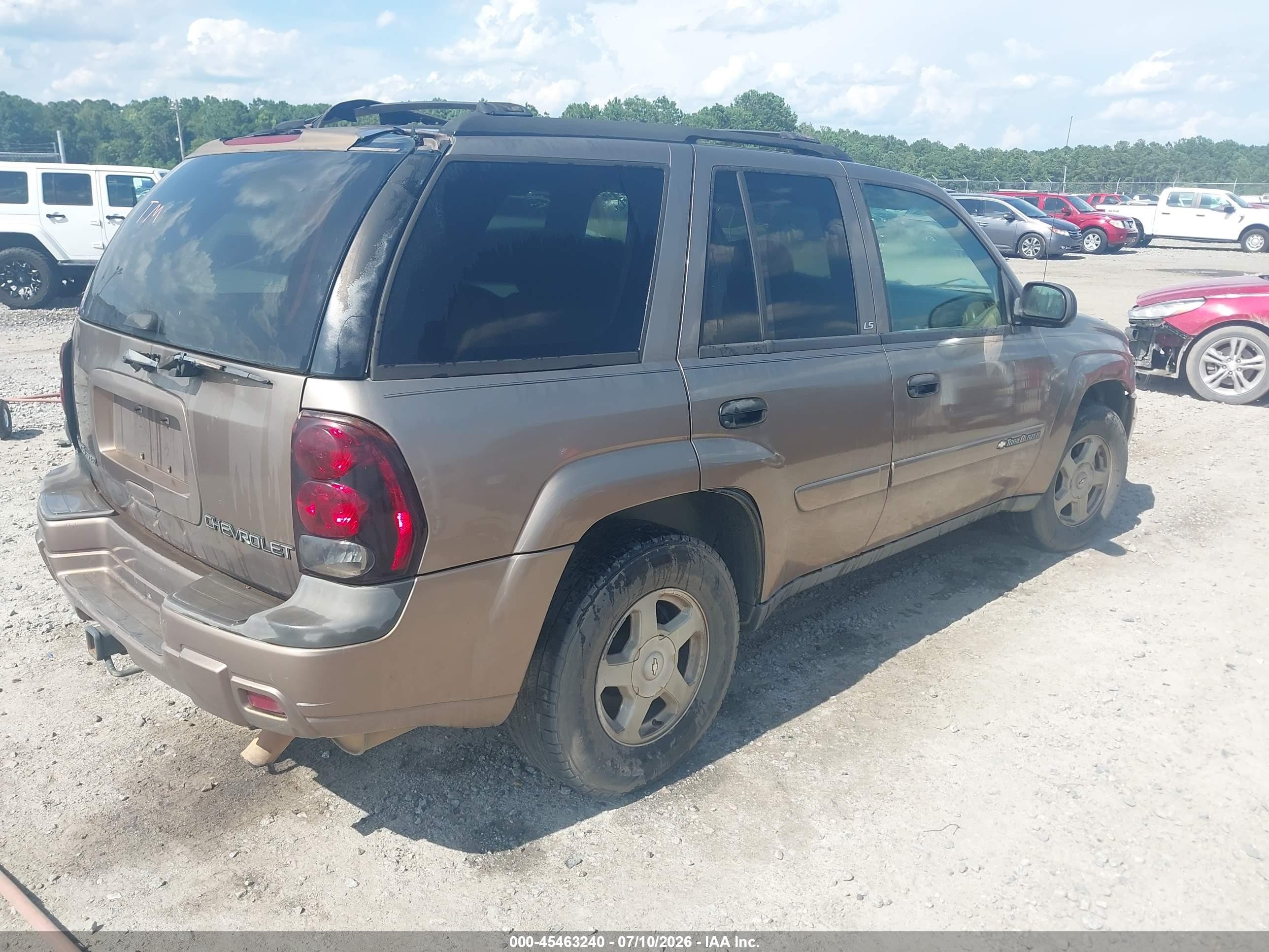 2002 Chevrolet Trailblazer Ls Brown vin: 1GNDS13S722408640