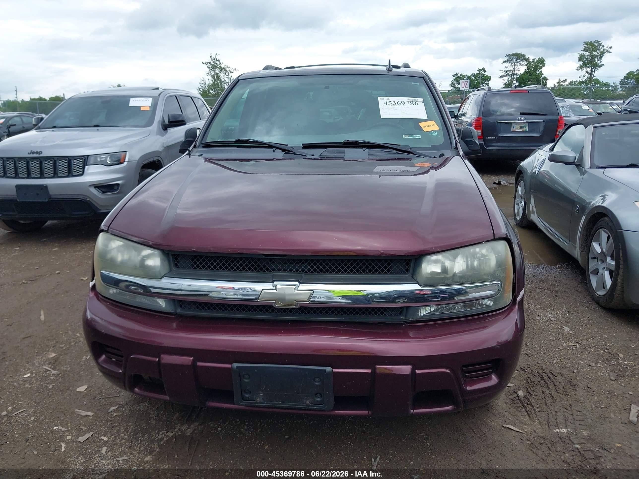 2007 Chevrolet Trailblazer Ls Maroon vin: 1GNDS13S772306293