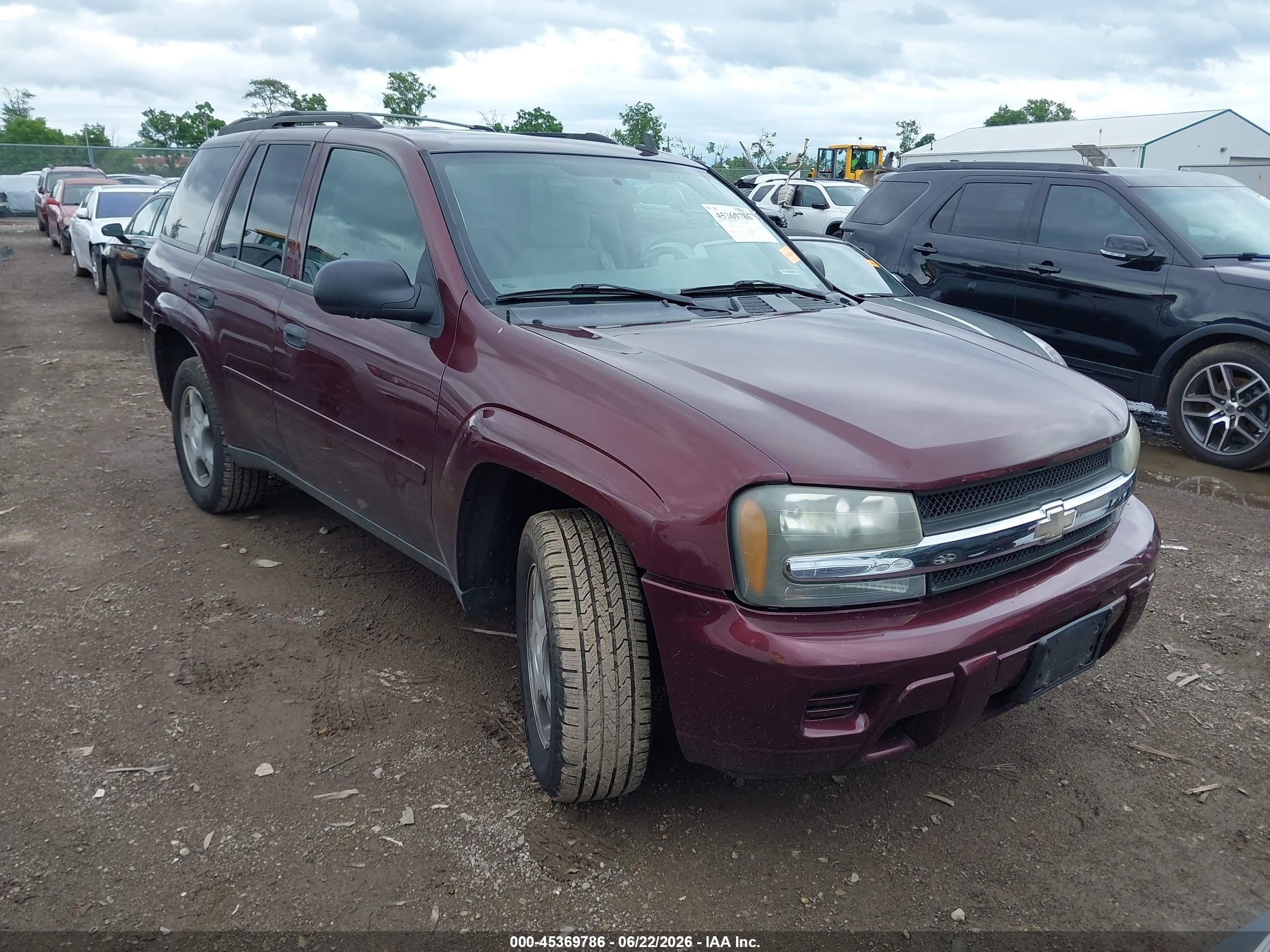 2007 Chevrolet Trailblazer Ls Maroon vin: 1GNDS13S772306293