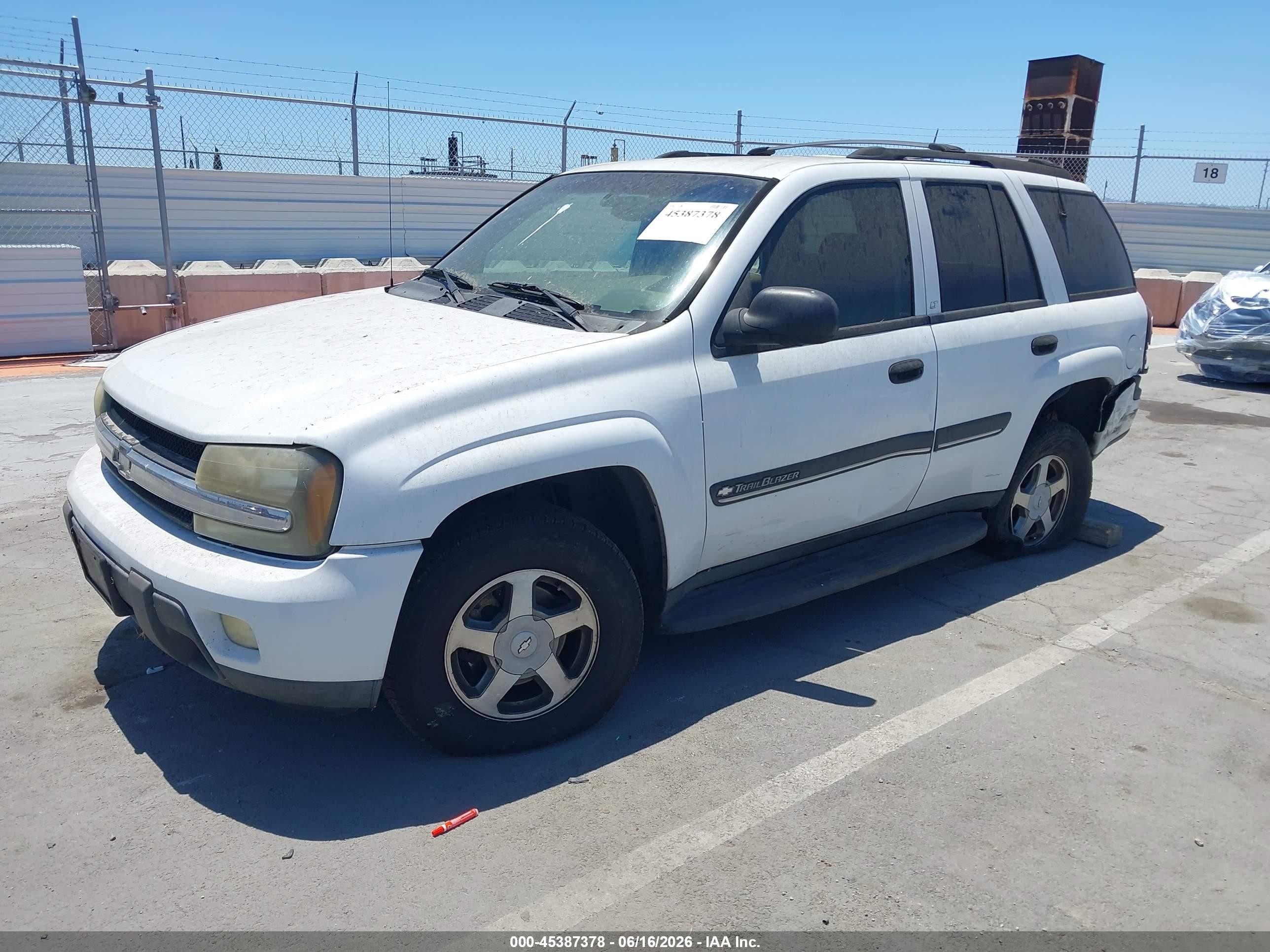 2002 Chevrolet Trailblazer Lt White vin: 1GNDS13S822266007