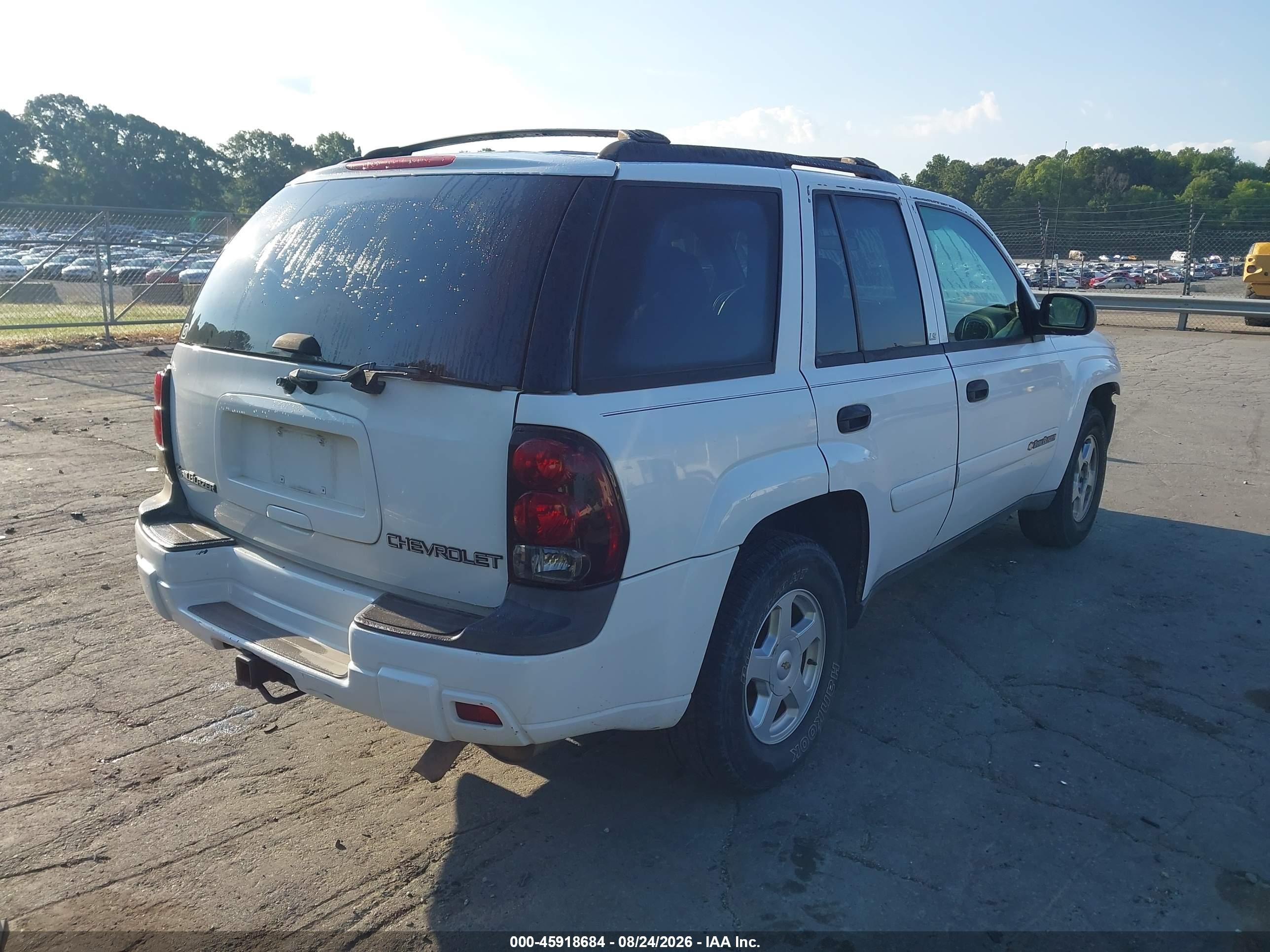 2002 Chevrolet Trailblazer Ls White vin: 1GNDS13S822364342
