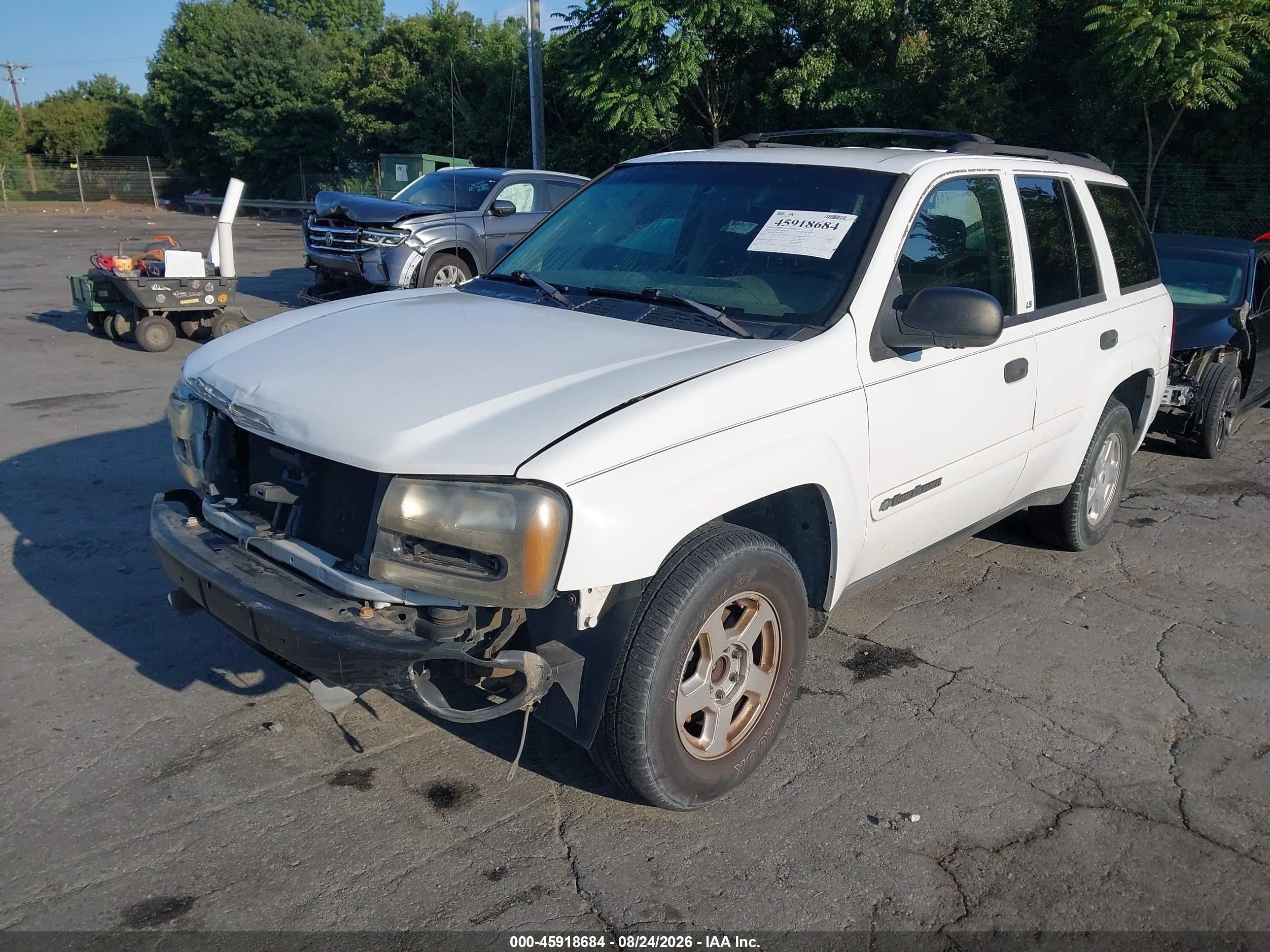 2002 Chevrolet Trailblazer Ls White vin: 1GNDS13S822364342