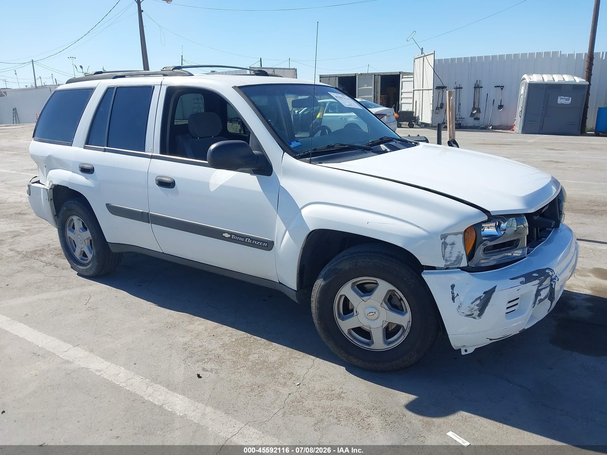 2003 Chevrolet Trailblazer Ls White vin: 1GNDS13S832394782