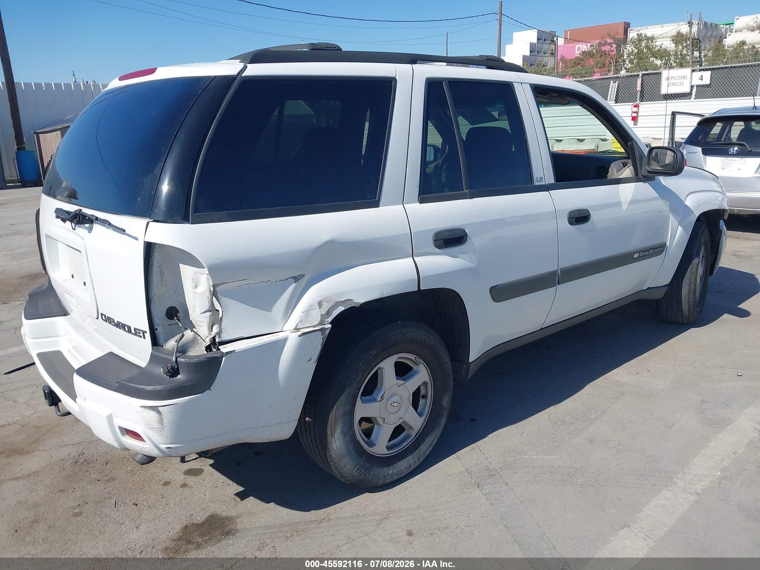 2003 Chevrolet Trailblazer Ls White vin: 1GNDS13S832394782