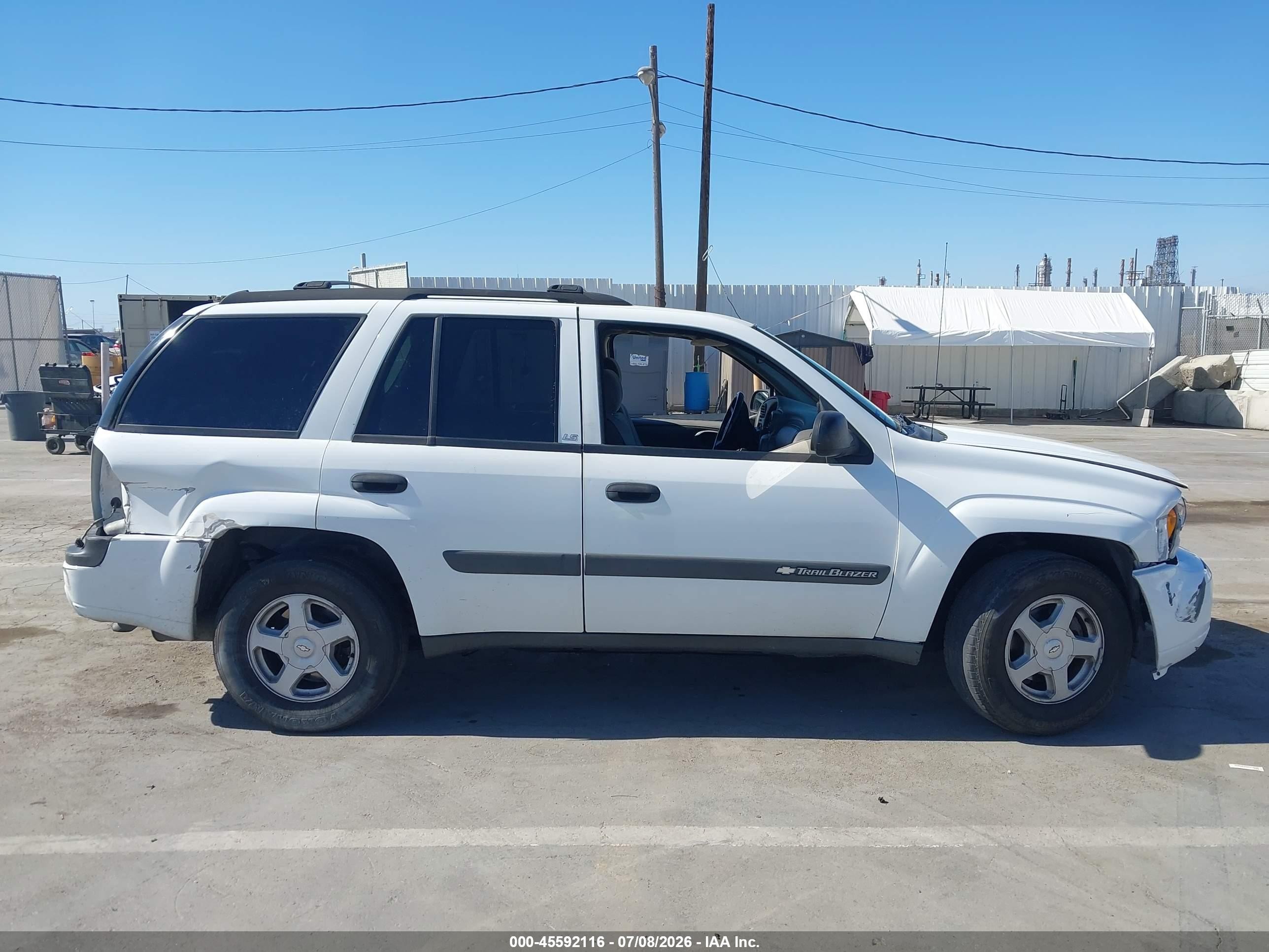2003 Chevrolet Trailblazer Ls White vin: 1GNDS13S832394782