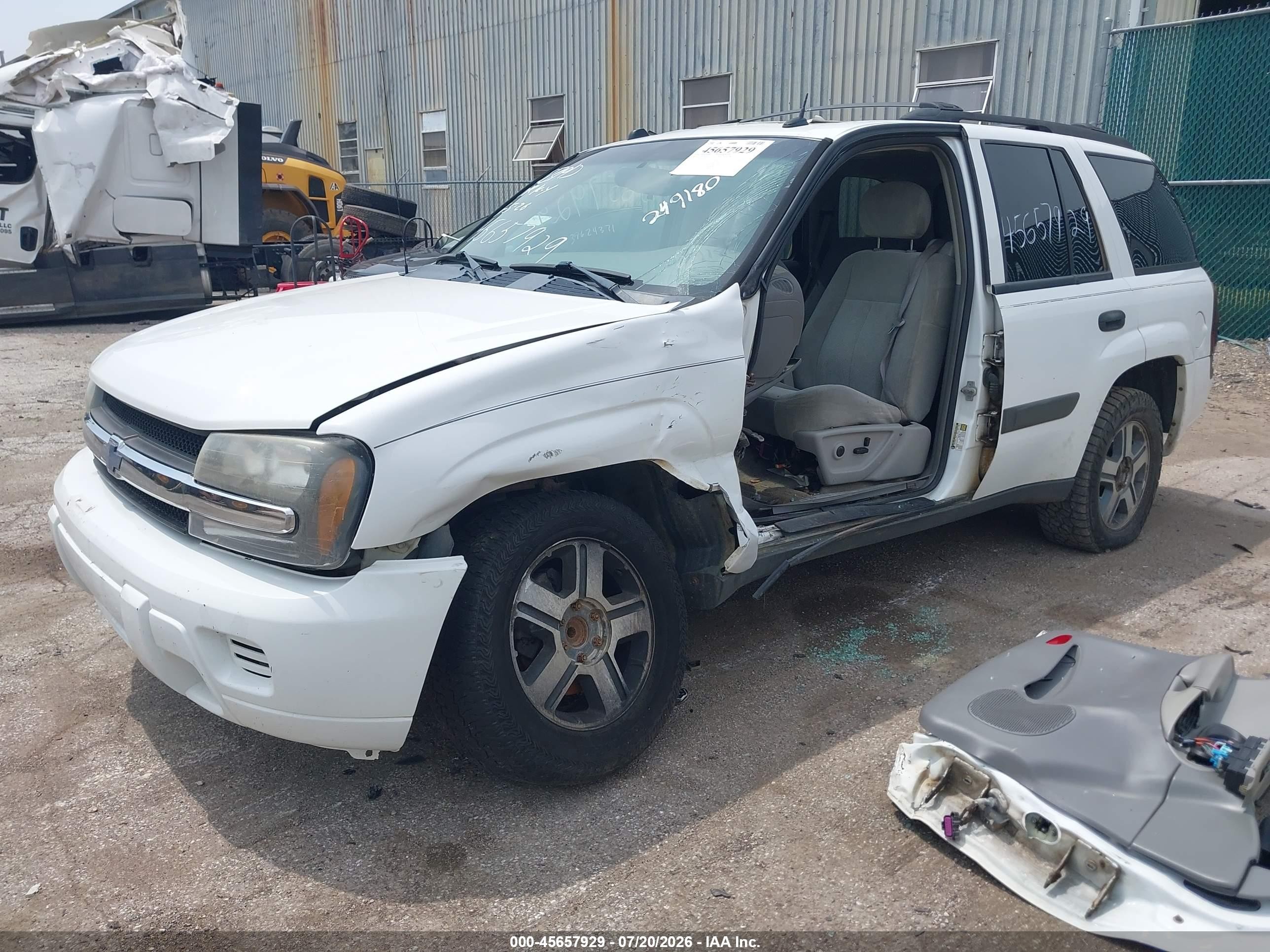 2005 Chevrolet Trailblazer Ls White vin: 1GNDS13S852249180