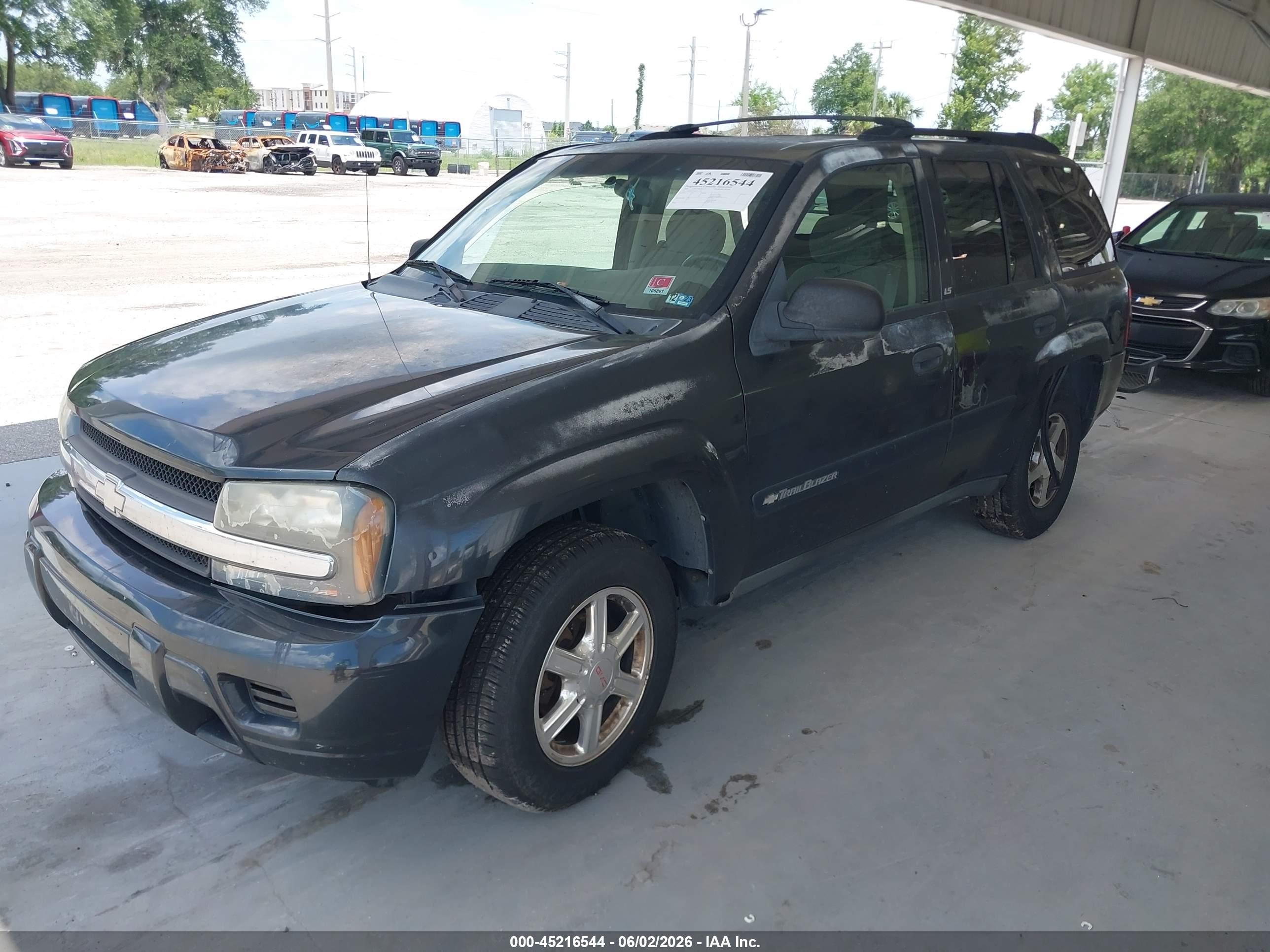 2004 Chevrolet Trailblazer Ls Black vin: 1GNDS13S942211536