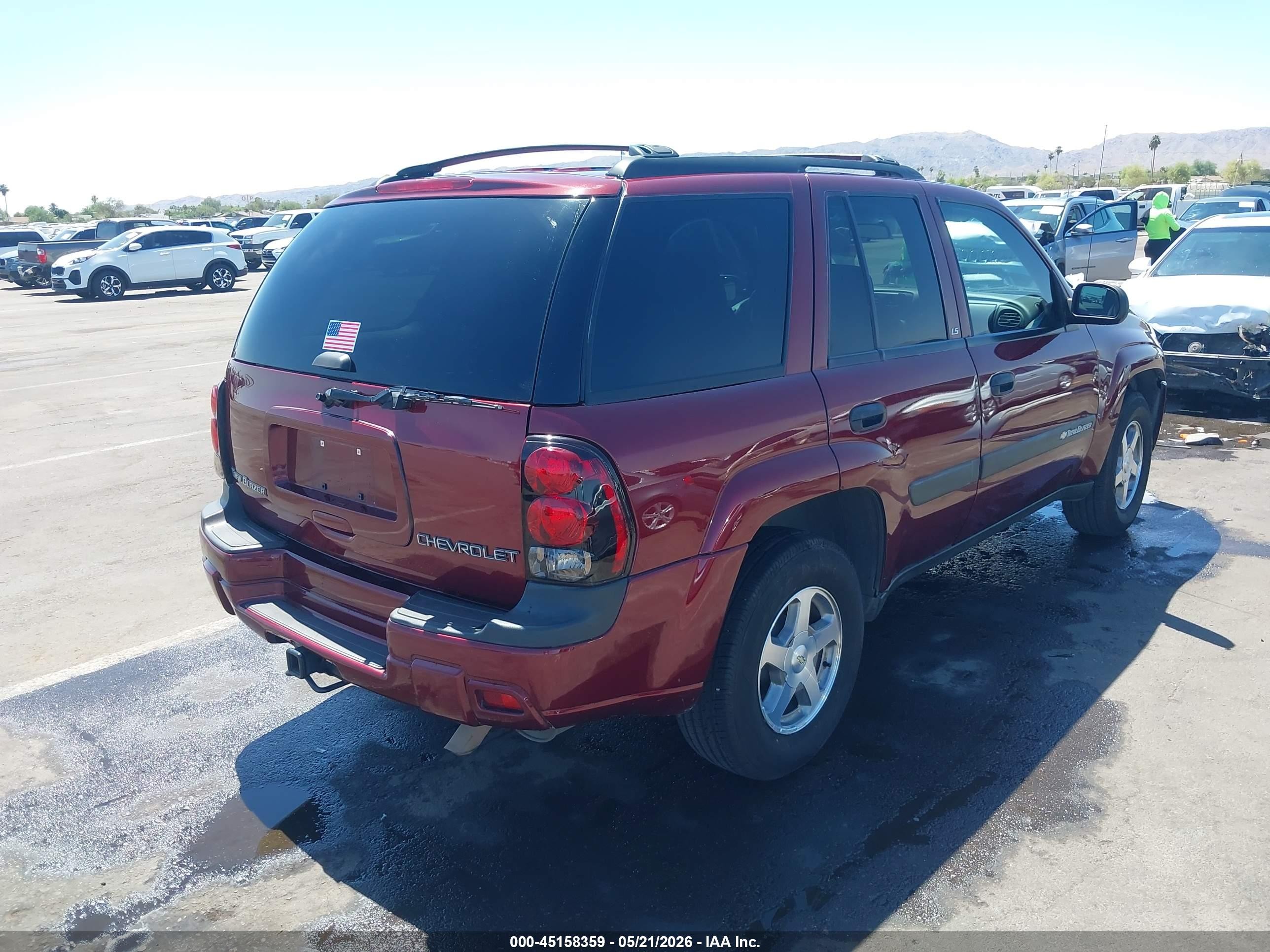 2004 Chevrolet Trailblazer Ls Red vin: 1GNDS13S942372419