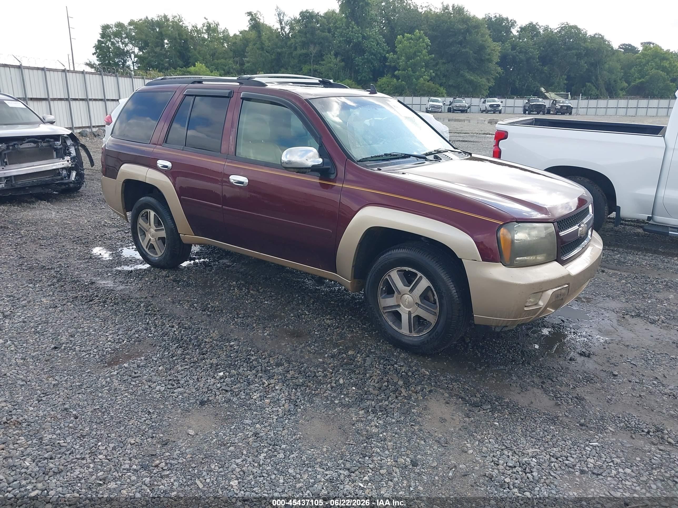 2007 Chevrolet Trailblazer Lt Burgundy vin: 1GNDS13S972124529