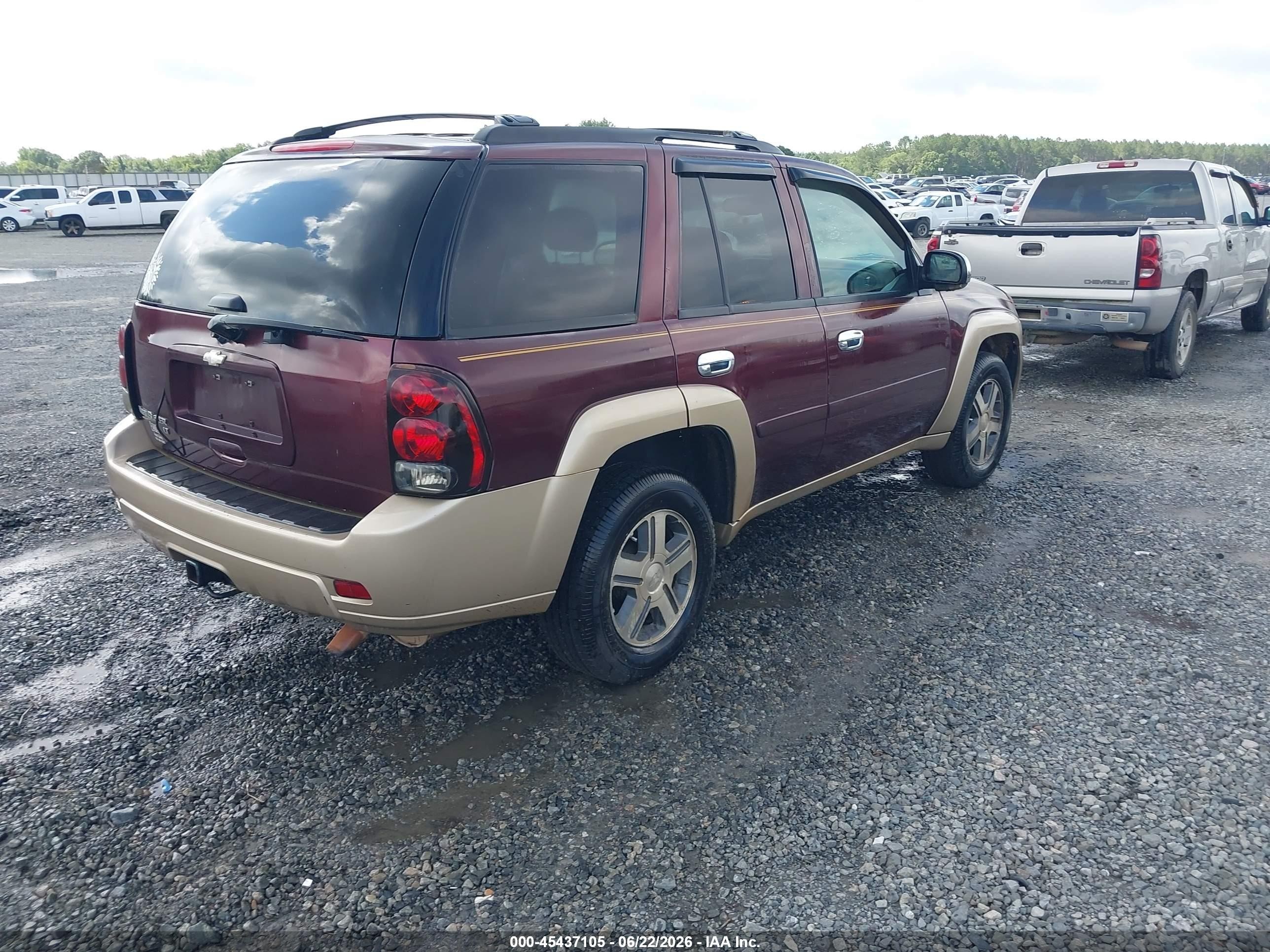2007 Chevrolet Trailblazer Lt Burgundy vin: 1GNDS13S972124529