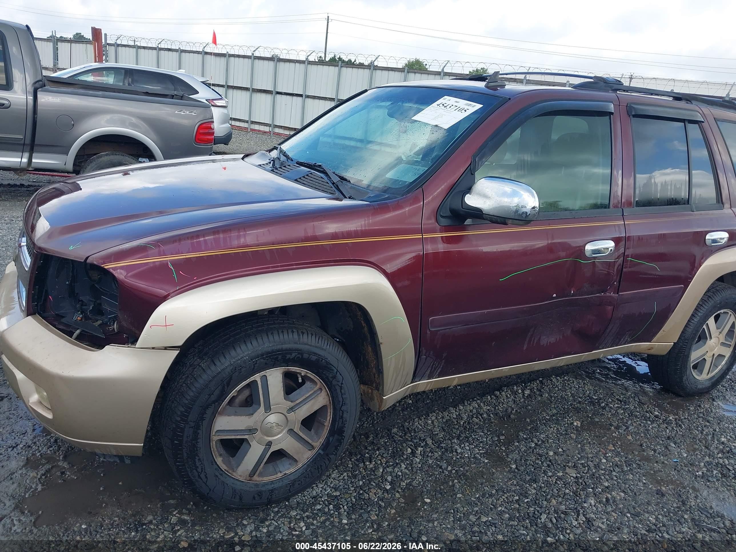 2007 Chevrolet Trailblazer Lt Burgundy vin: 1GNDS13S972124529
