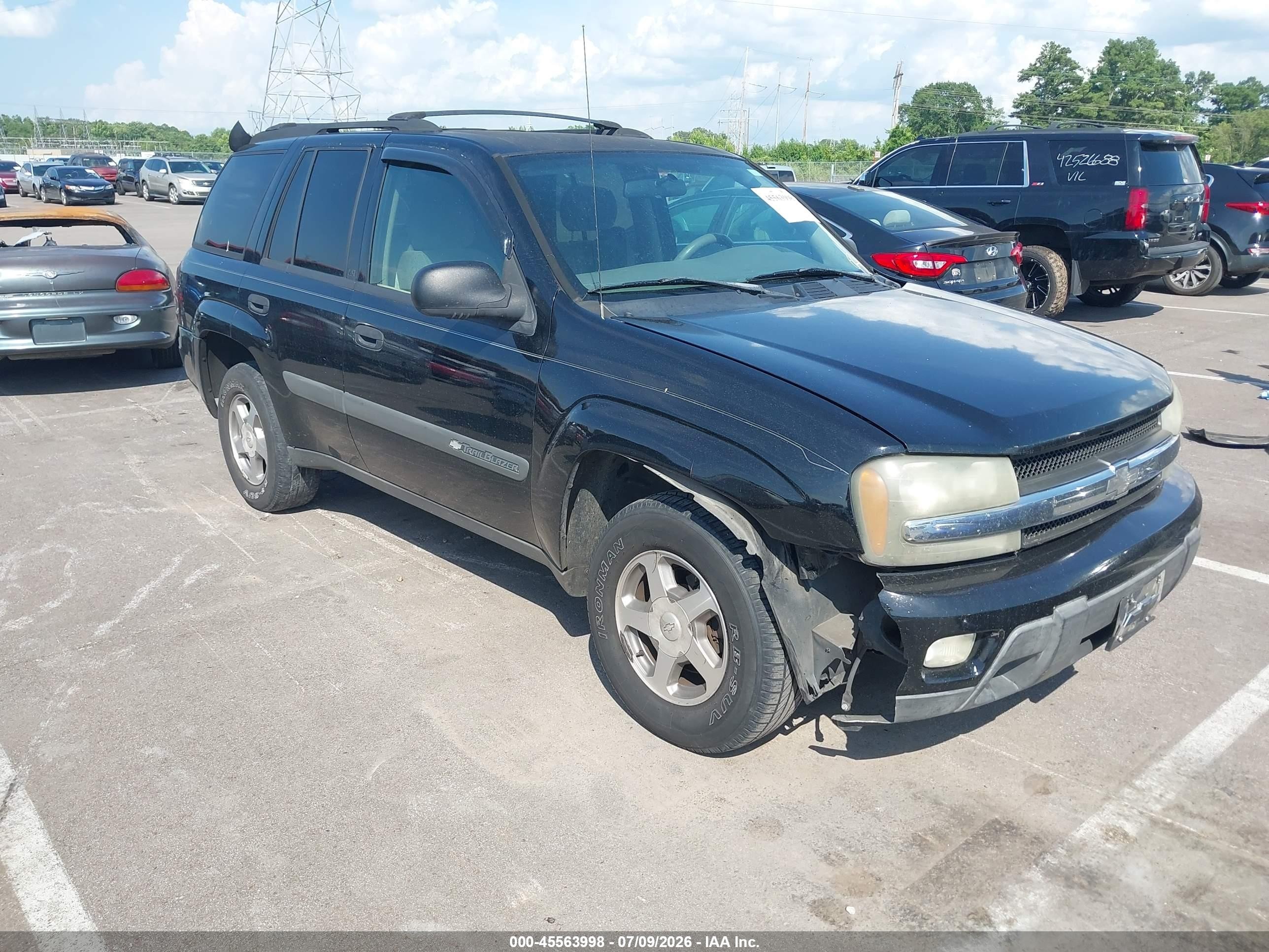2004 Chevrolet Trailblazer Ls Black vin: 1GNDS13SX42363874