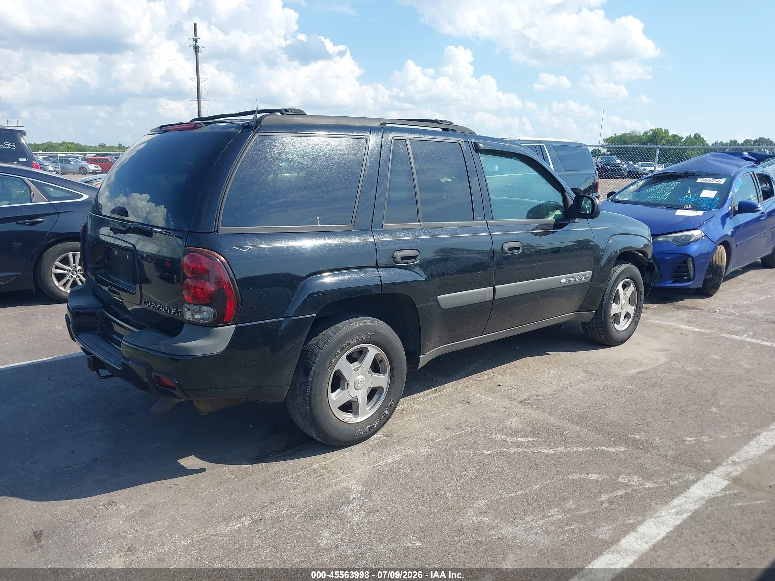 2004 Chevrolet Trailblazer Ls Black vin: 1GNDS13SX42363874