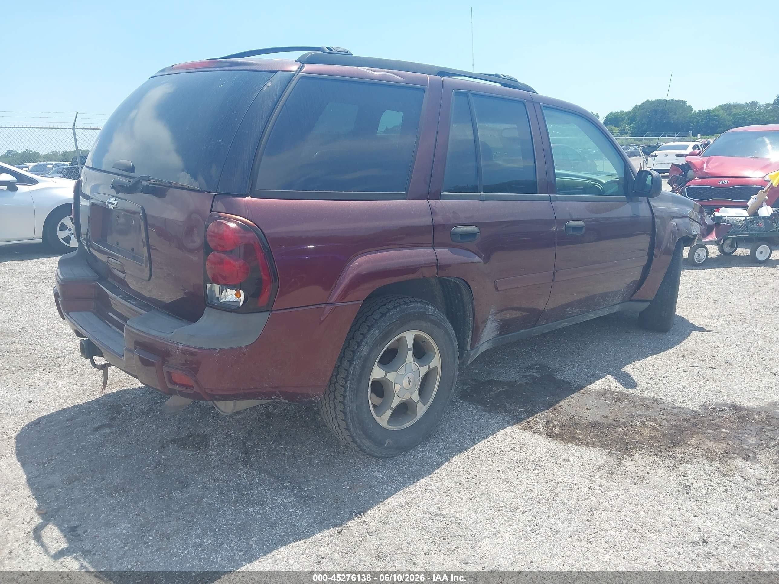 2006 Chevrolet Trailblazer Ls Maroon vin: 1GNDS13SX62341733