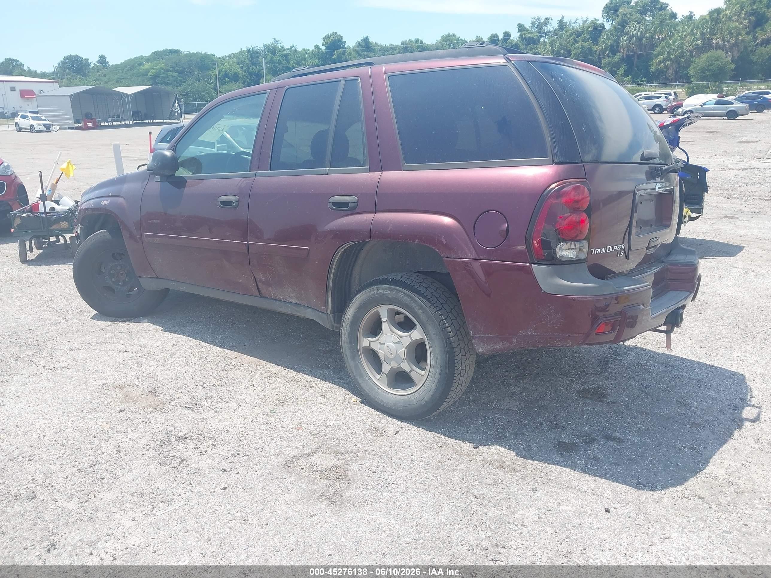 2006 Chevrolet Trailblazer Ls Maroon vin: 1GNDS13SX62341733