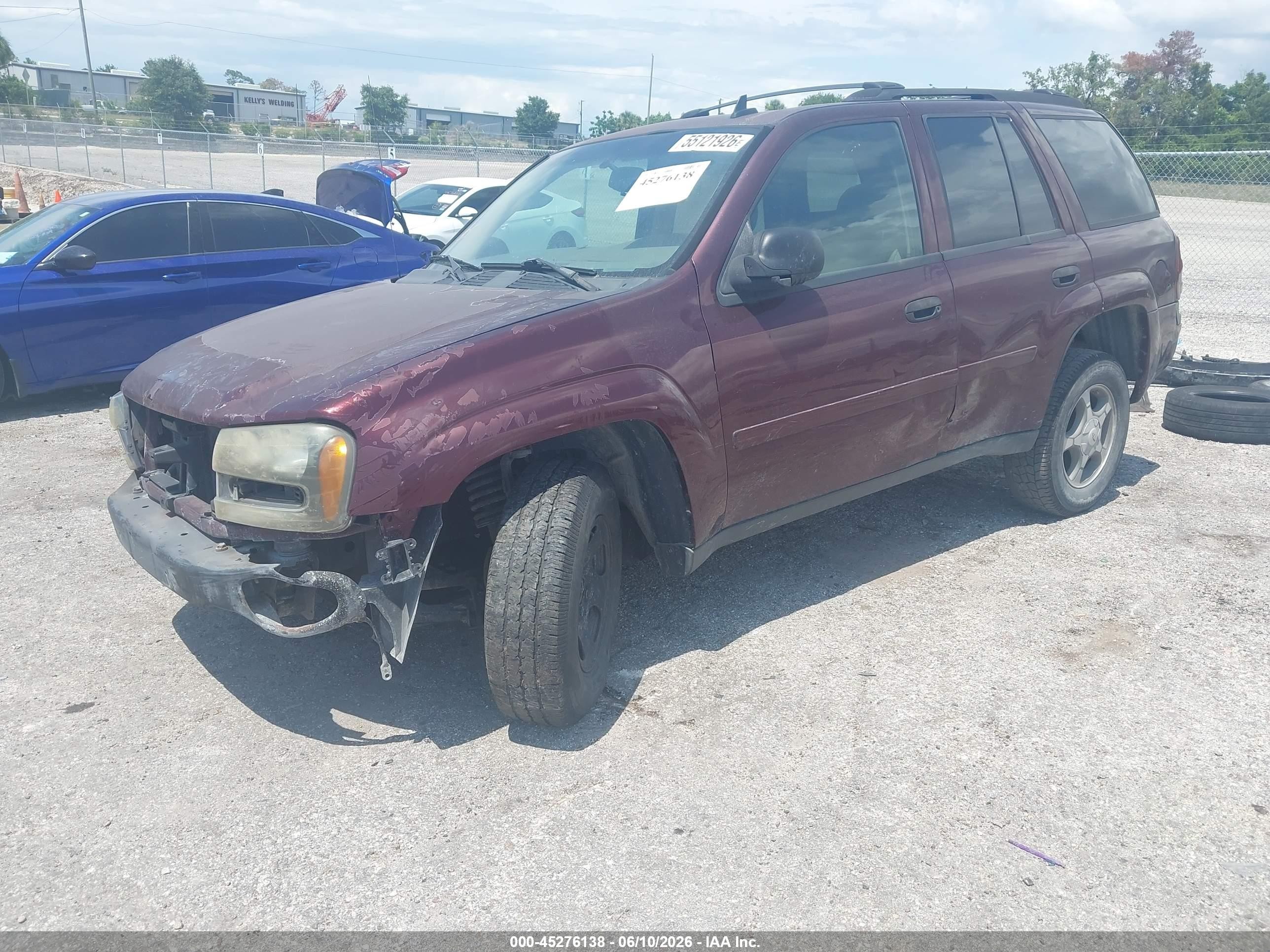 2006 Chevrolet Trailblazer Ls Maroon vin: 1GNDS13SX62341733