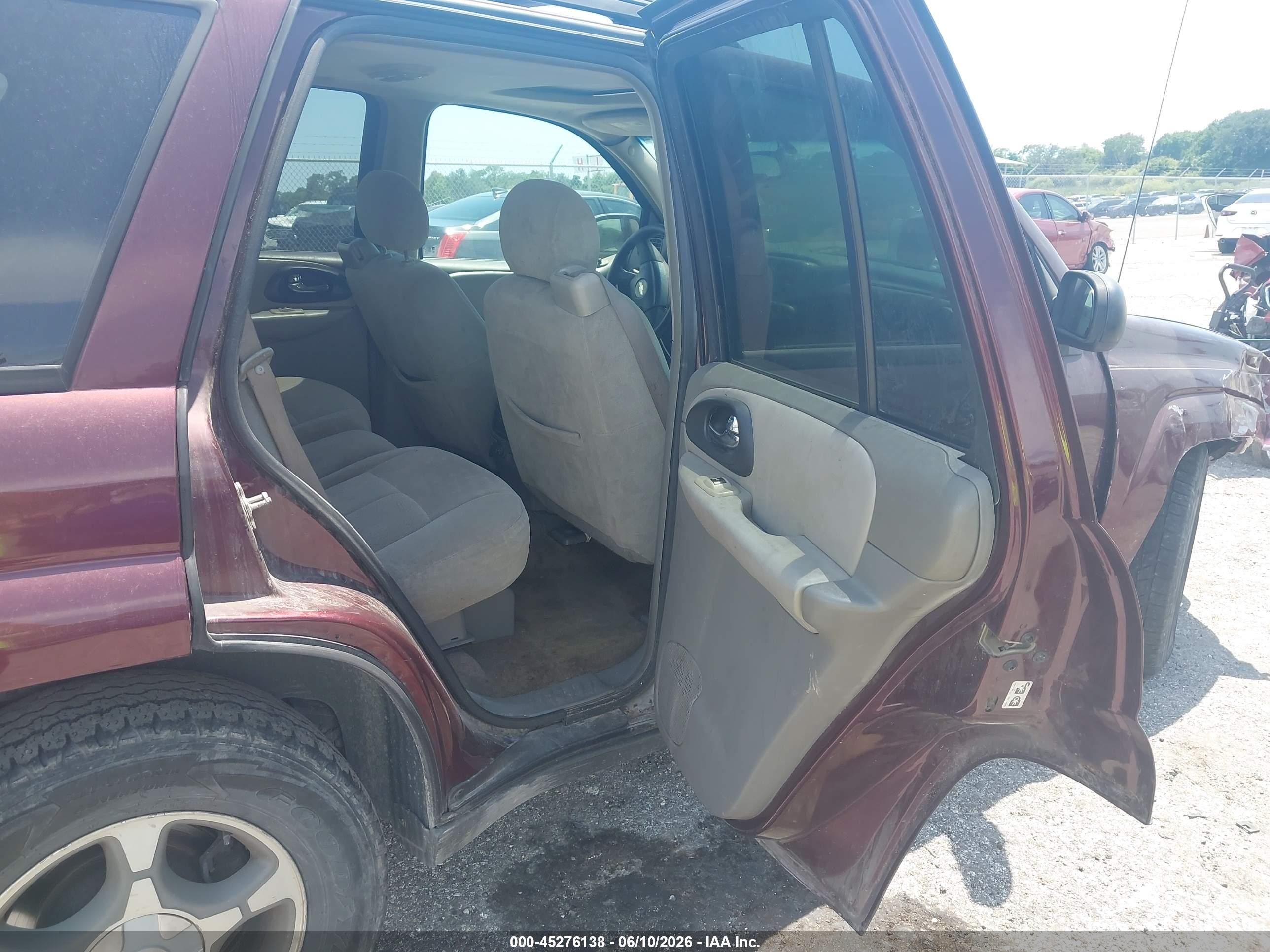 2006 Chevrolet Trailblazer Ls Maroon vin: 1GNDS13SX62341733