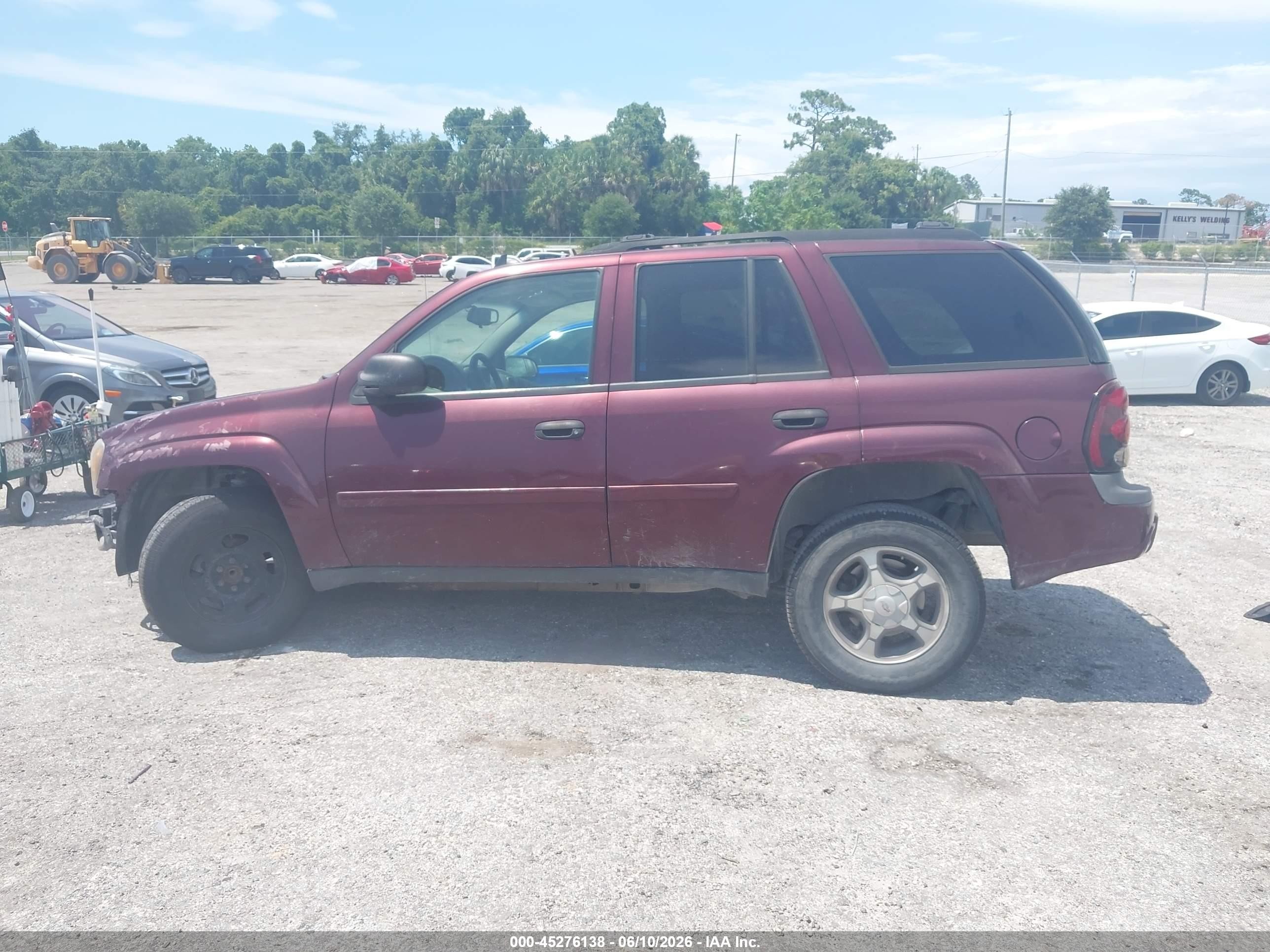 2006 Chevrolet Trailblazer Ls Maroon vin: 1GNDS13SX62341733