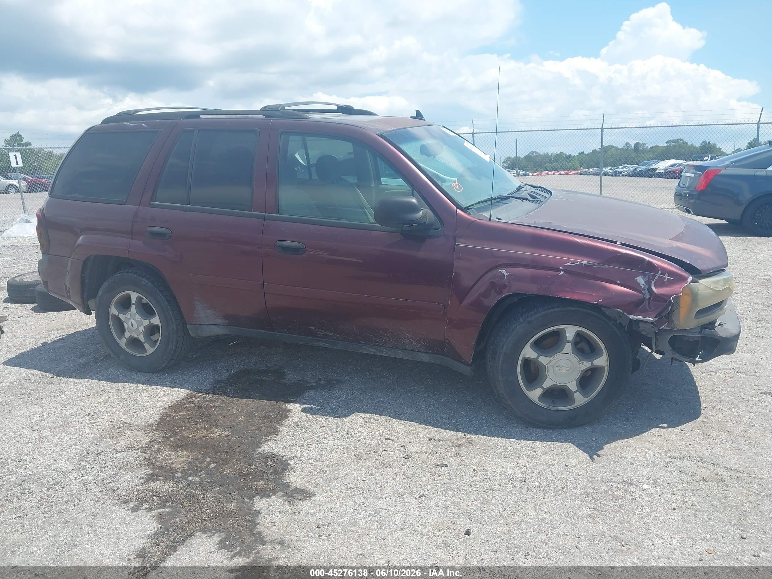 2006 Chevrolet Trailblazer Ls Maroon vin: 1GNDS13SX62341733