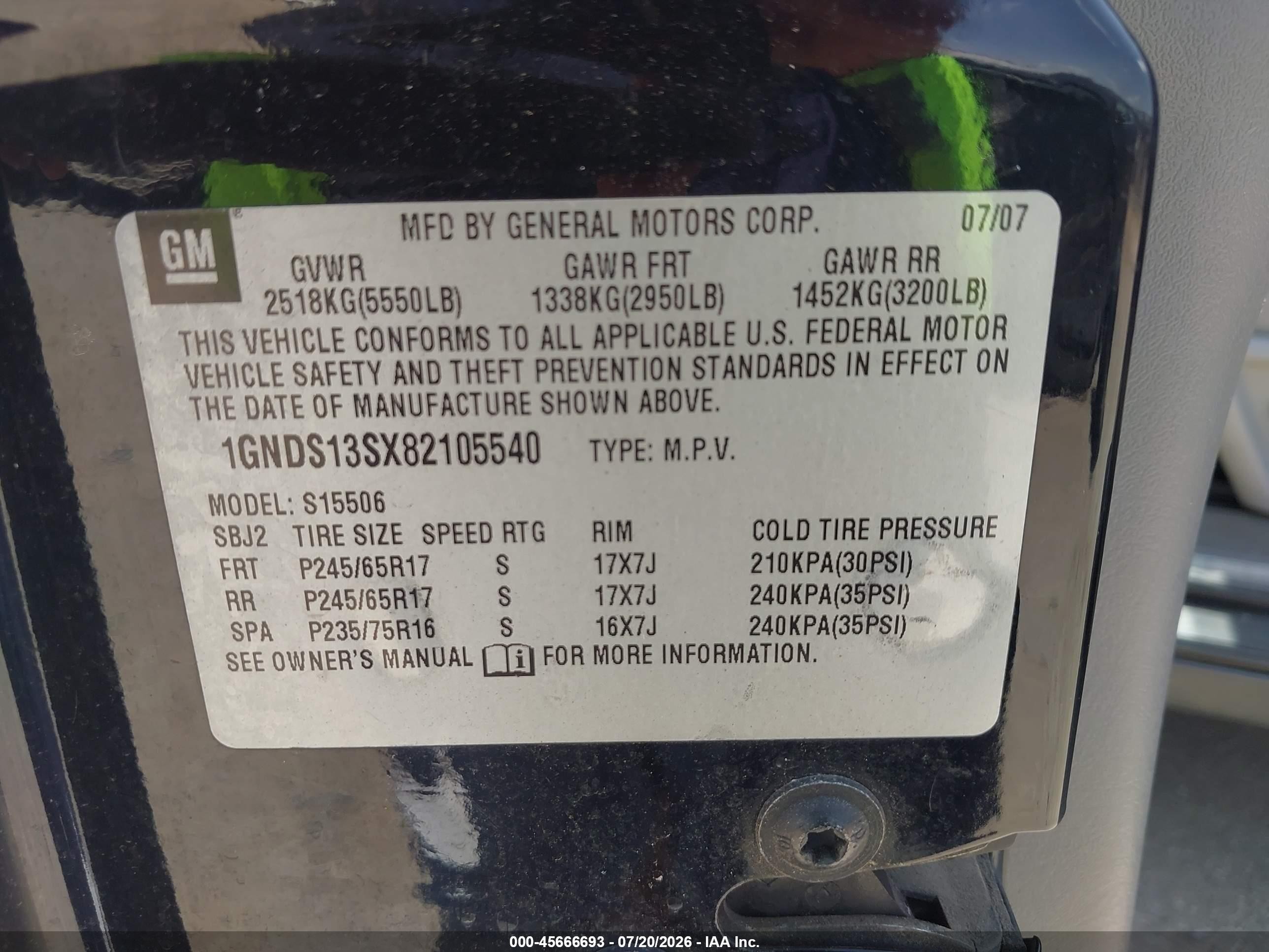 2008 Chevrolet Trailblazer Fleet Черный vin: 1GNDS13SX82105540
