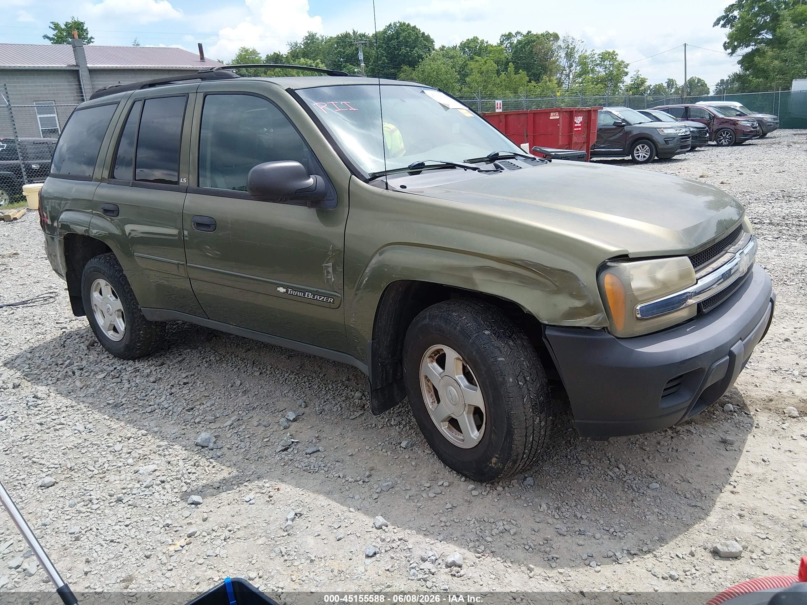 2002 Chevrolet Trailblazer Ls Green vin: 1GNDT13S022236819