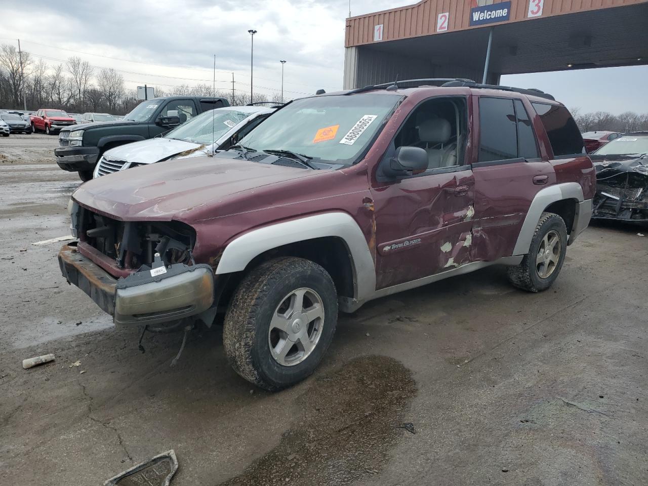 2005 Chevrolet Trailblazer Ls Maroon vin: 1GNDT13S052174522