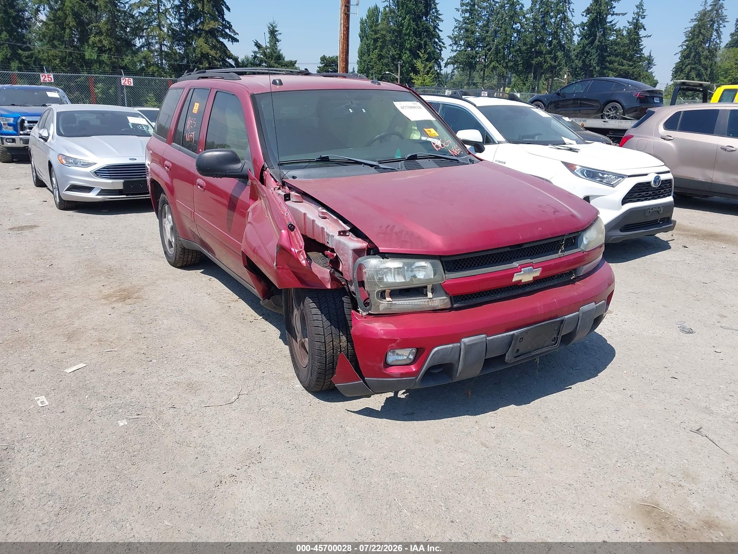 2005 Chevrolet Trailblazer Lt Red vin: 1GNDT13S052217384
