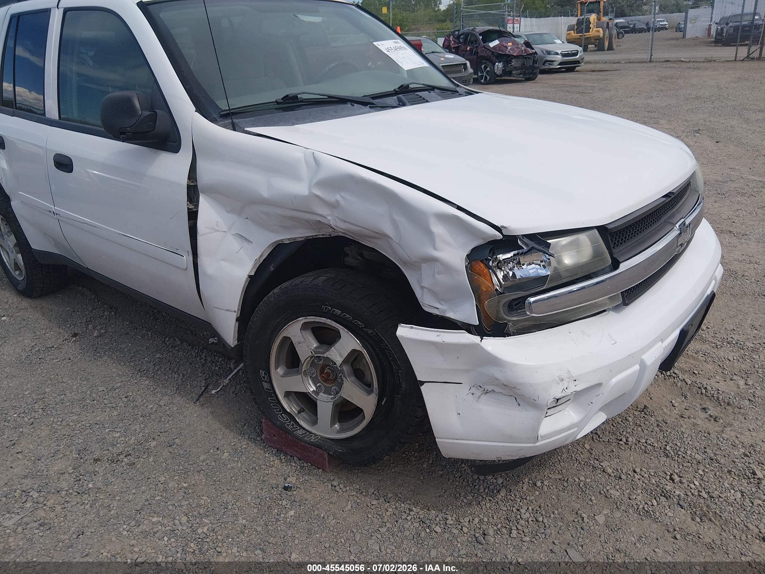 2006 Chevrolet Trailblazer Ls White vin: 1GNDT13S062147273