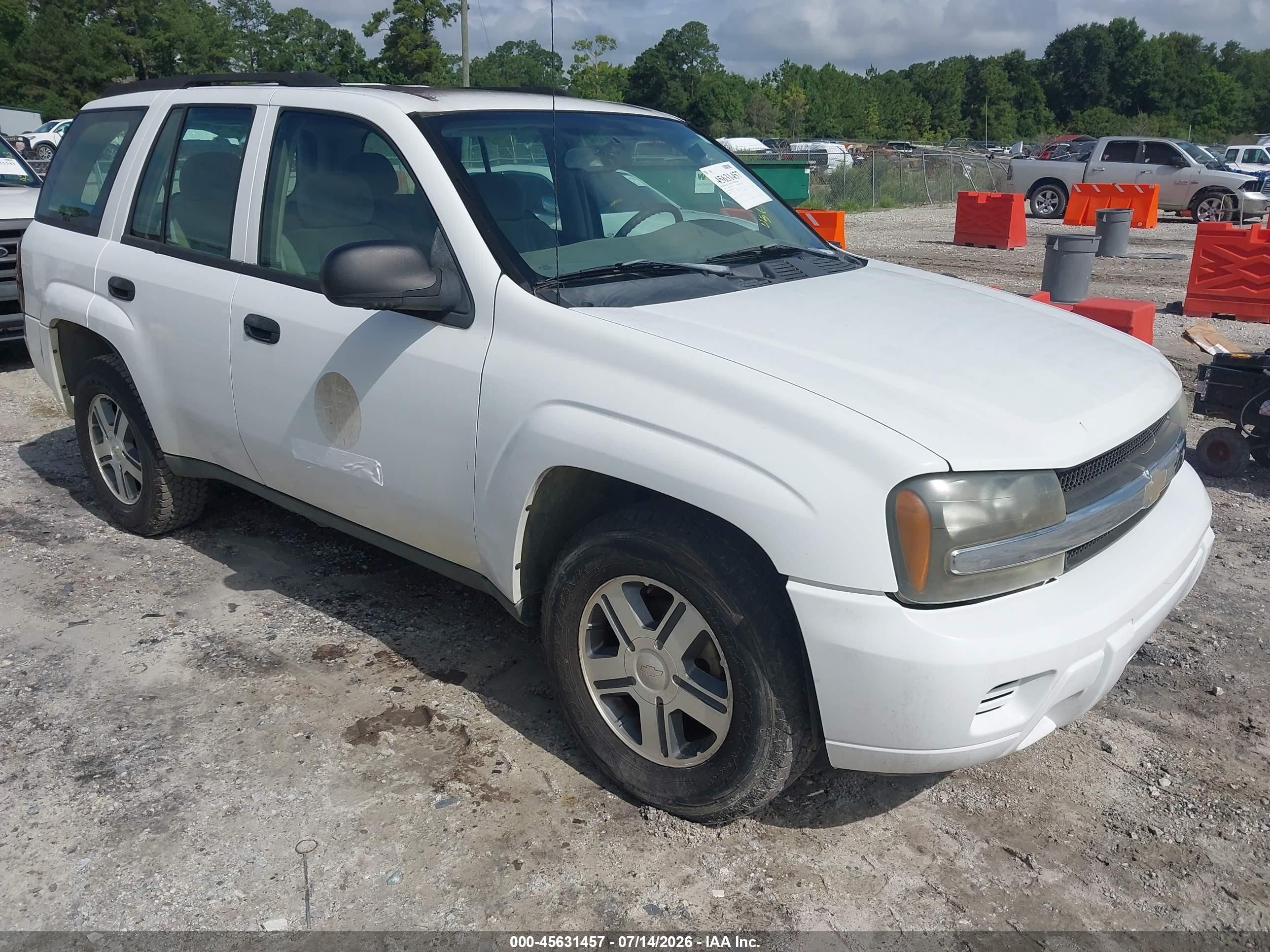 2006 Chevrolet Trailblazer Ls White vin: 1GNDT13S062320502