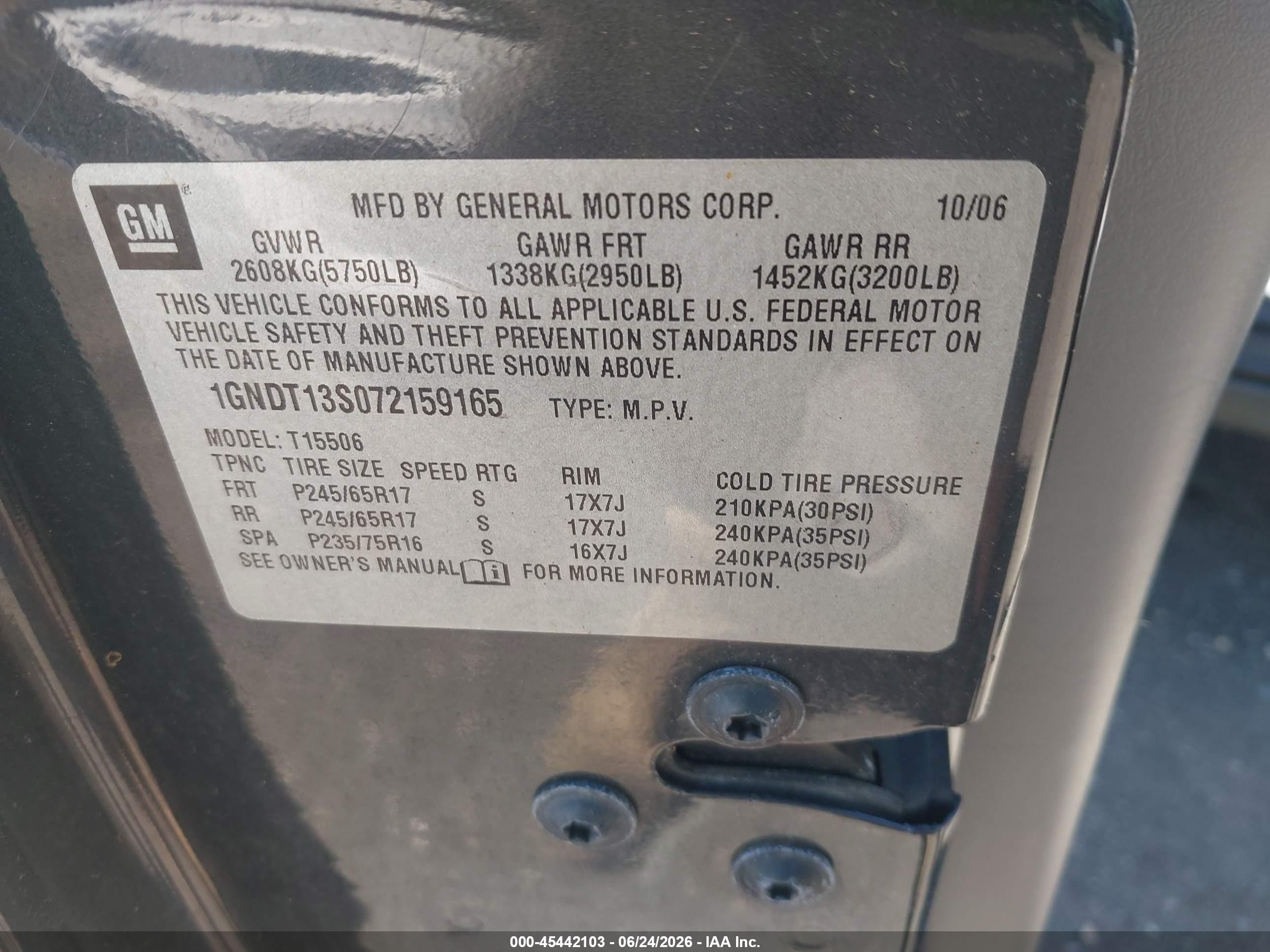 2007 Chevrolet Trailblazer Ls Gray vin: 1GNDT13S072159165