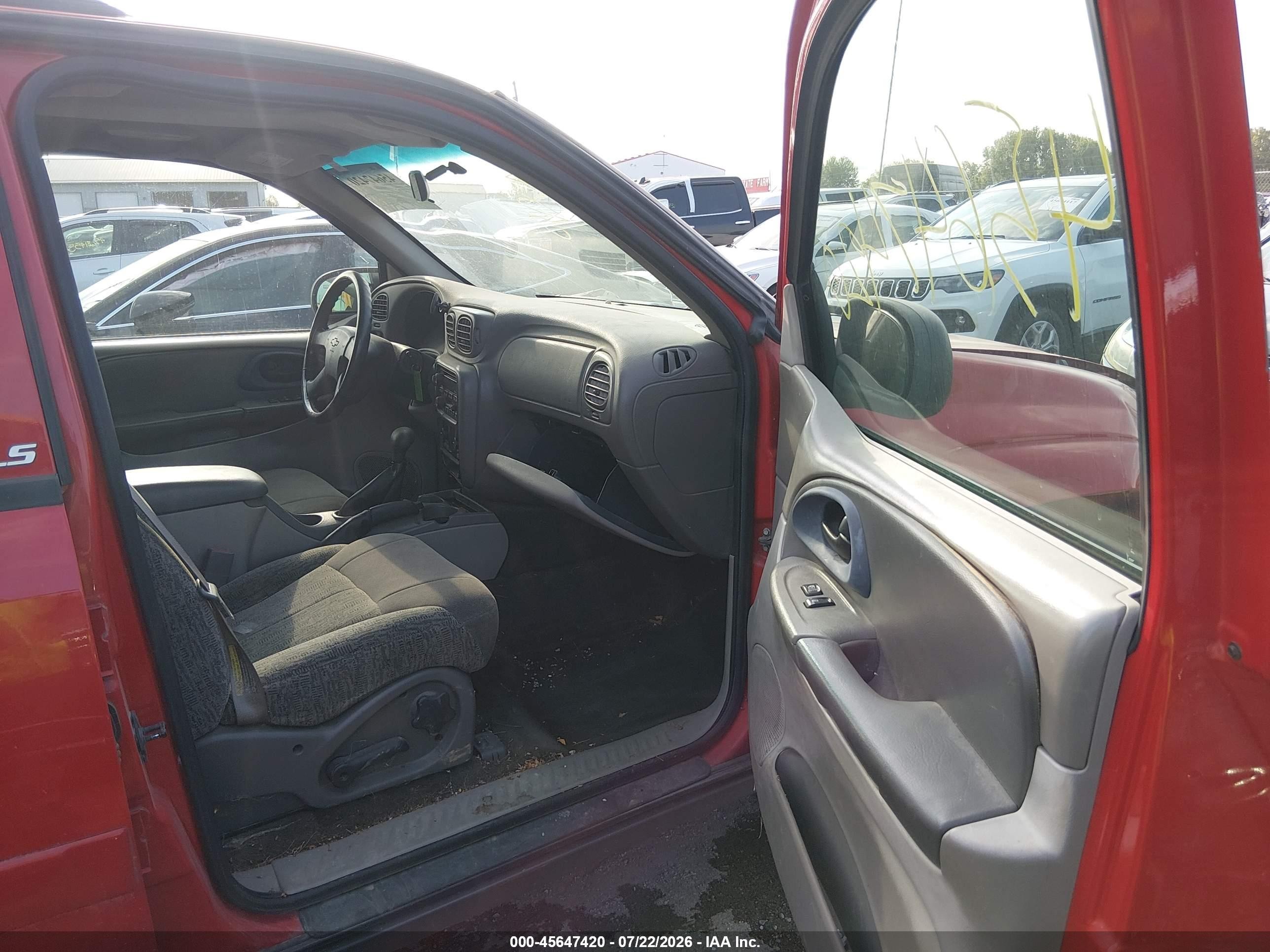 2002 Chevrolet Trailblazer Ls Red vin: 1GNDT13S122403768