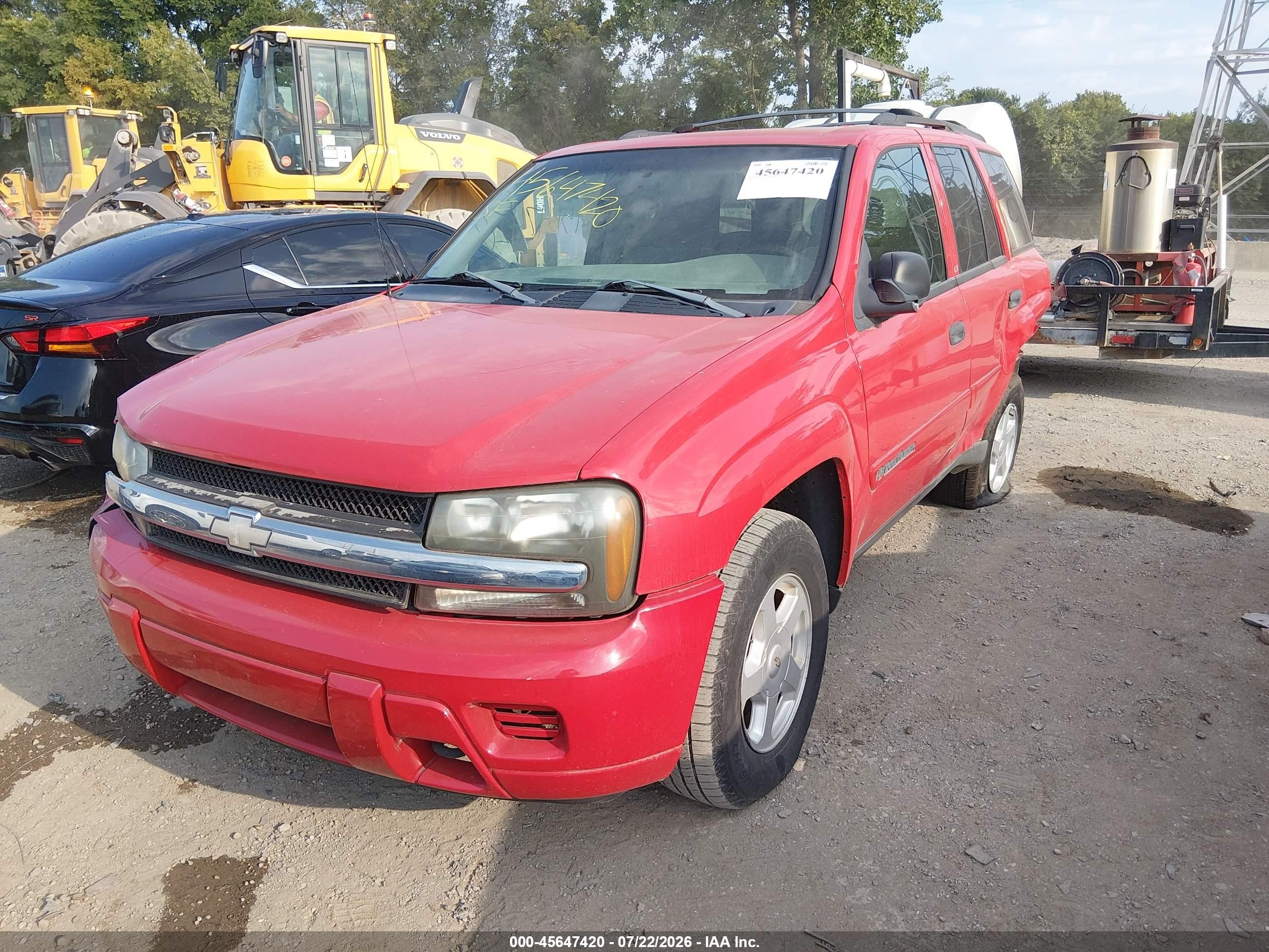 2002 Chevrolet Trailblazer Ls Red vin: 1GNDT13S122403768