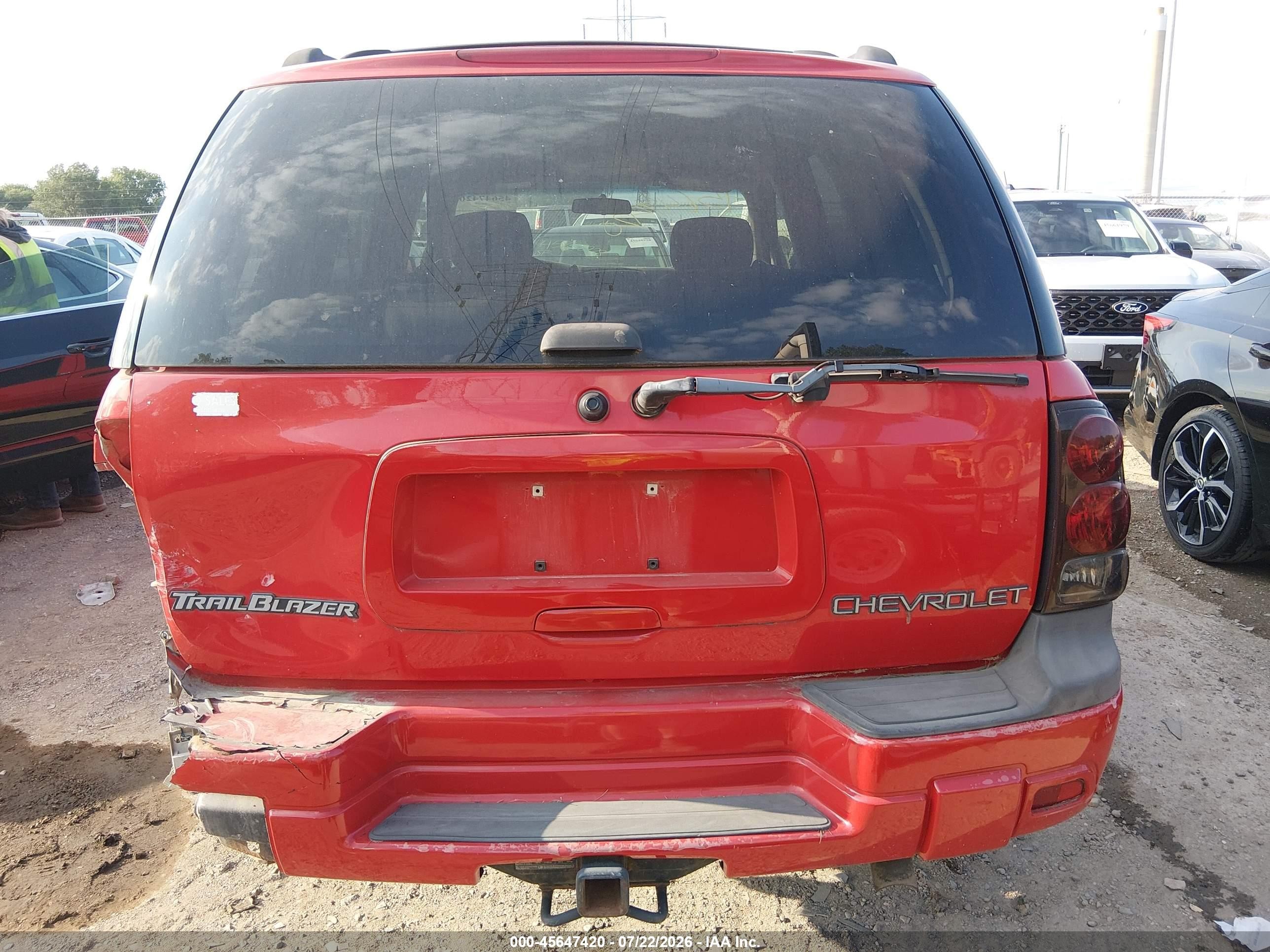 2002 Chevrolet Trailblazer Ls Red vin: 1GNDT13S122403768