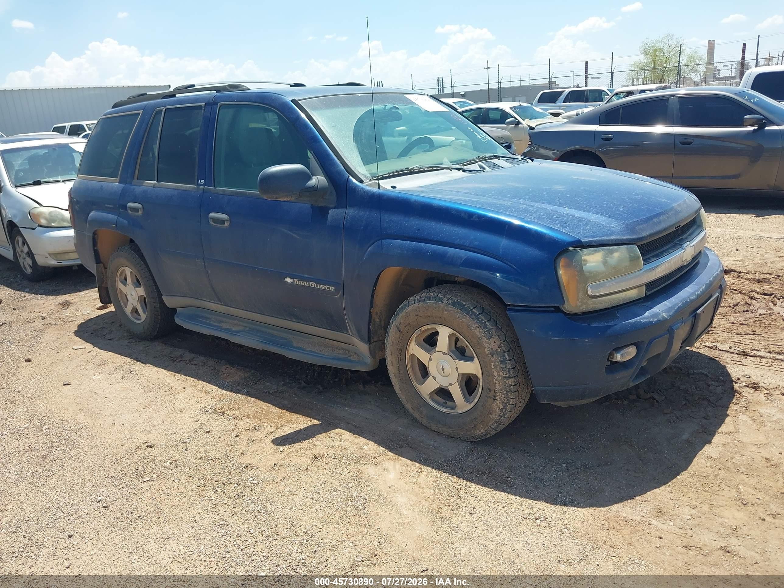 2002 Chevrolet Trailblazer Ls Dark Blue vin: 1GNDT13S122458947