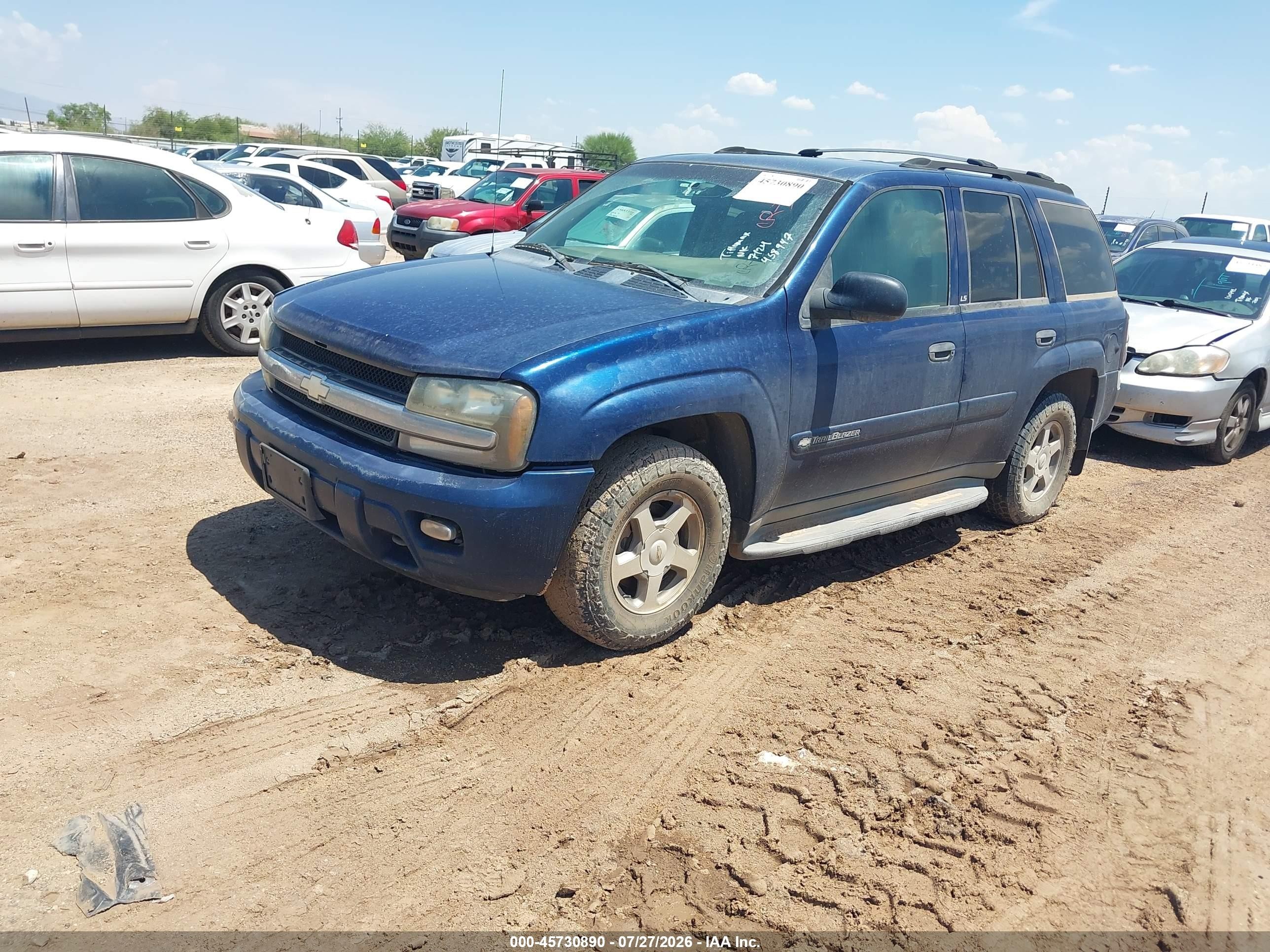 2002 Chevrolet Trailblazer Ls Dark Blue vin: 1GNDT13S122458947