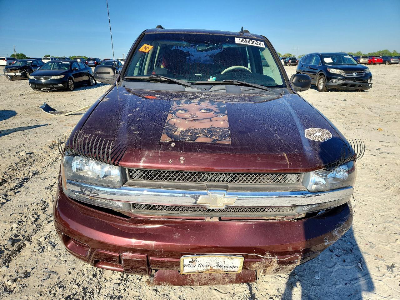 2006 Chevrolet Trailblazer Ls Burgundy vin: 1GNDT13S162185028