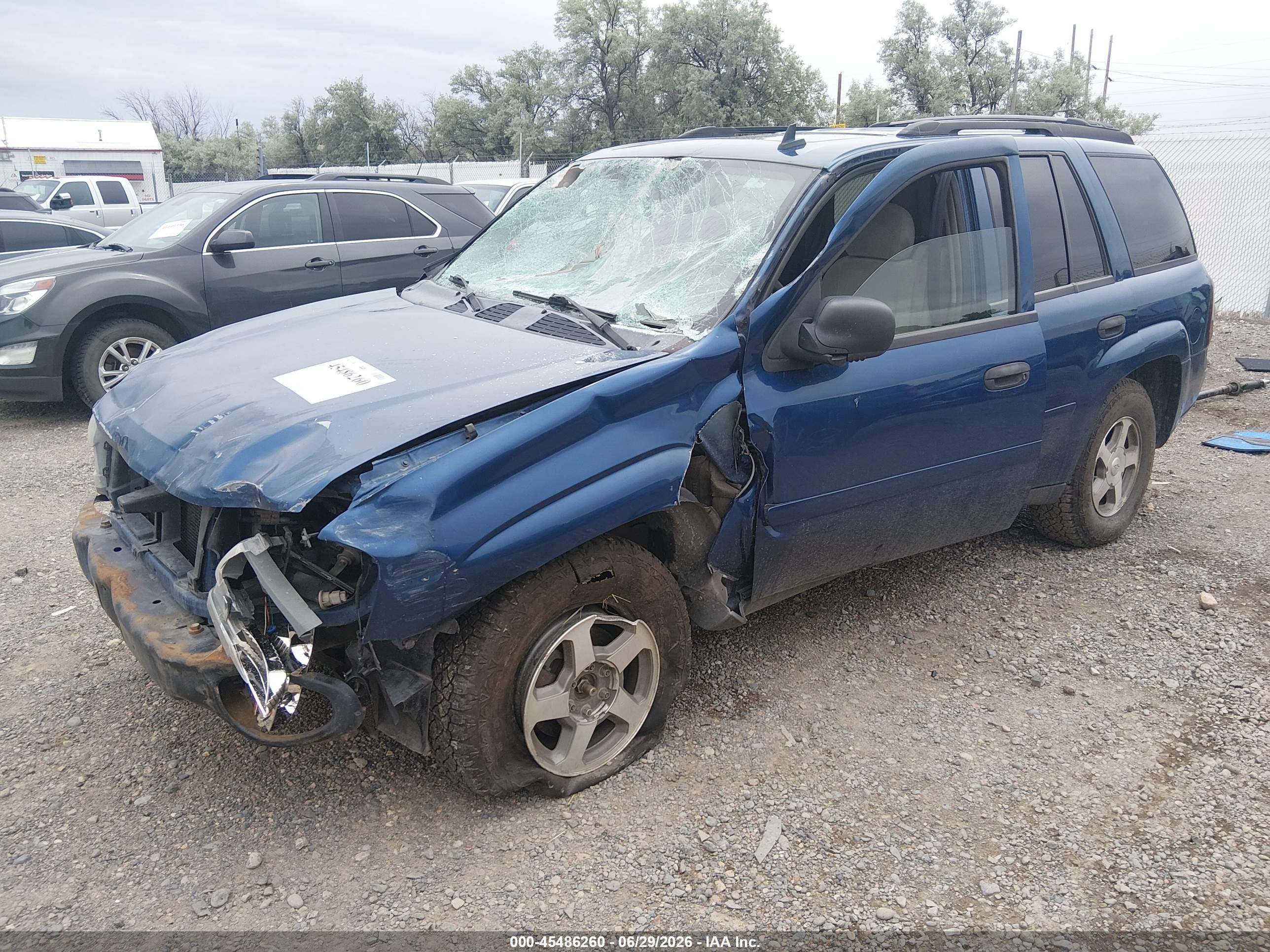 2006 Chevrolet Trailblazer Ls Blue vin: 1GNDT13S162193436