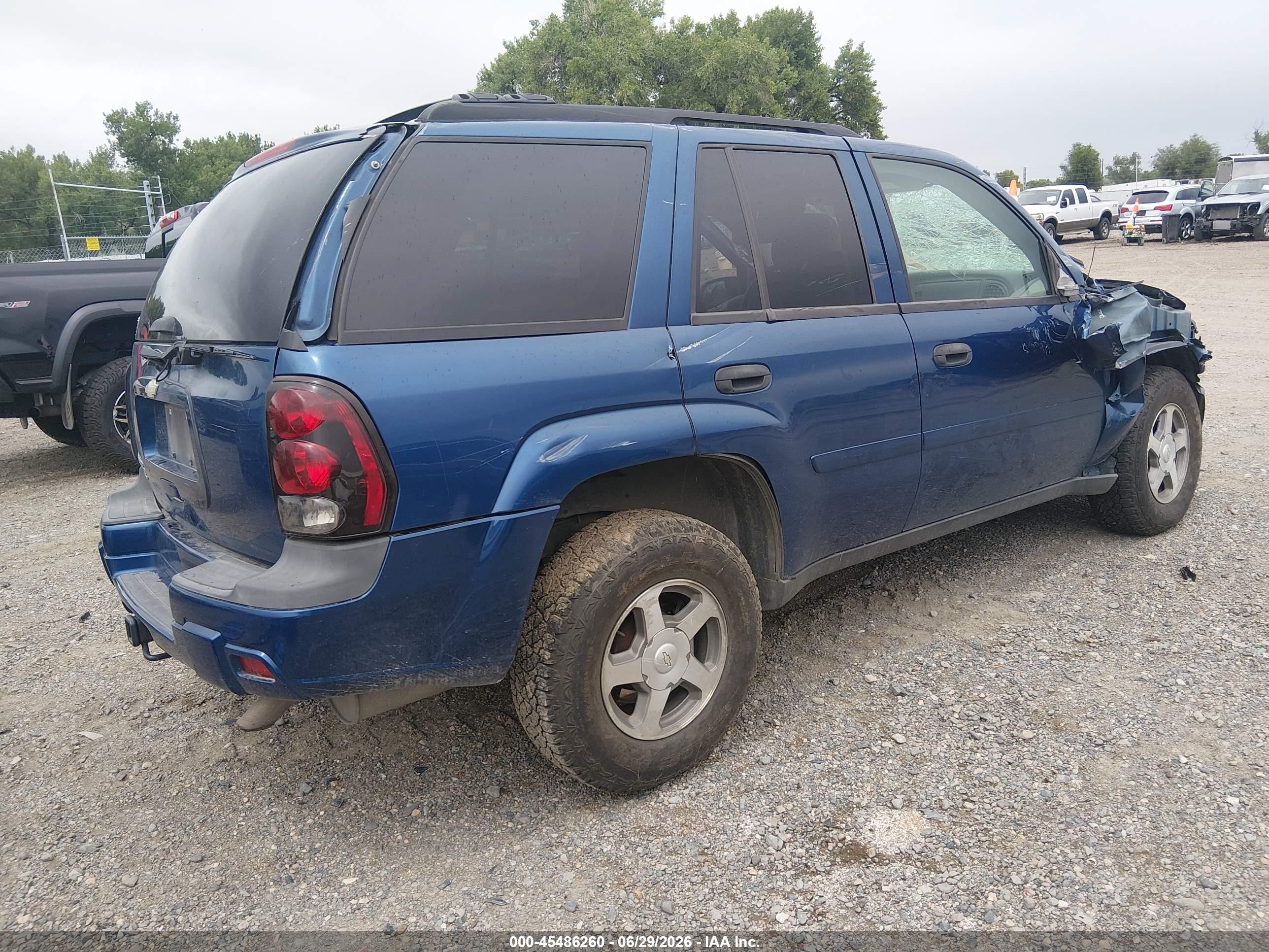 2006 Chevrolet Trailblazer Ls Blue vin: 1GNDT13S162193436