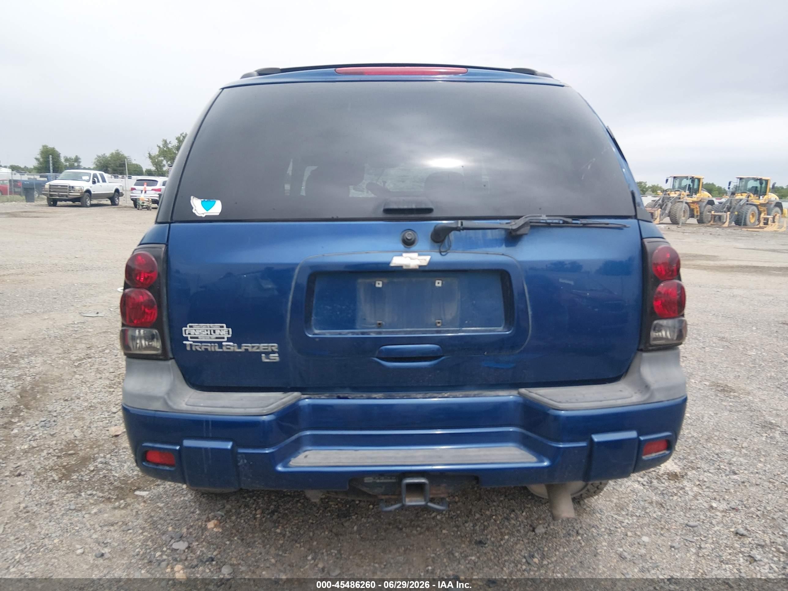 2006 Chevrolet Trailblazer Ls Blue vin: 1GNDT13S162193436