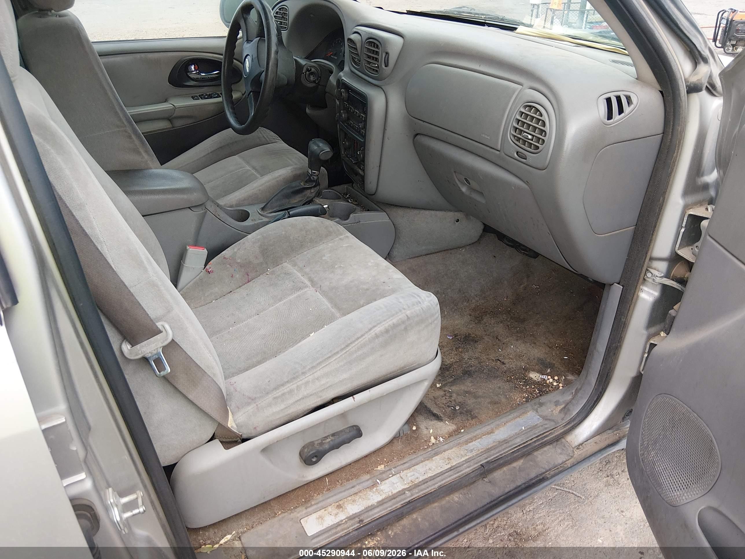 2007 Chevrolet Trailblazer Ls Gray vin: 1GNDT13S172160289