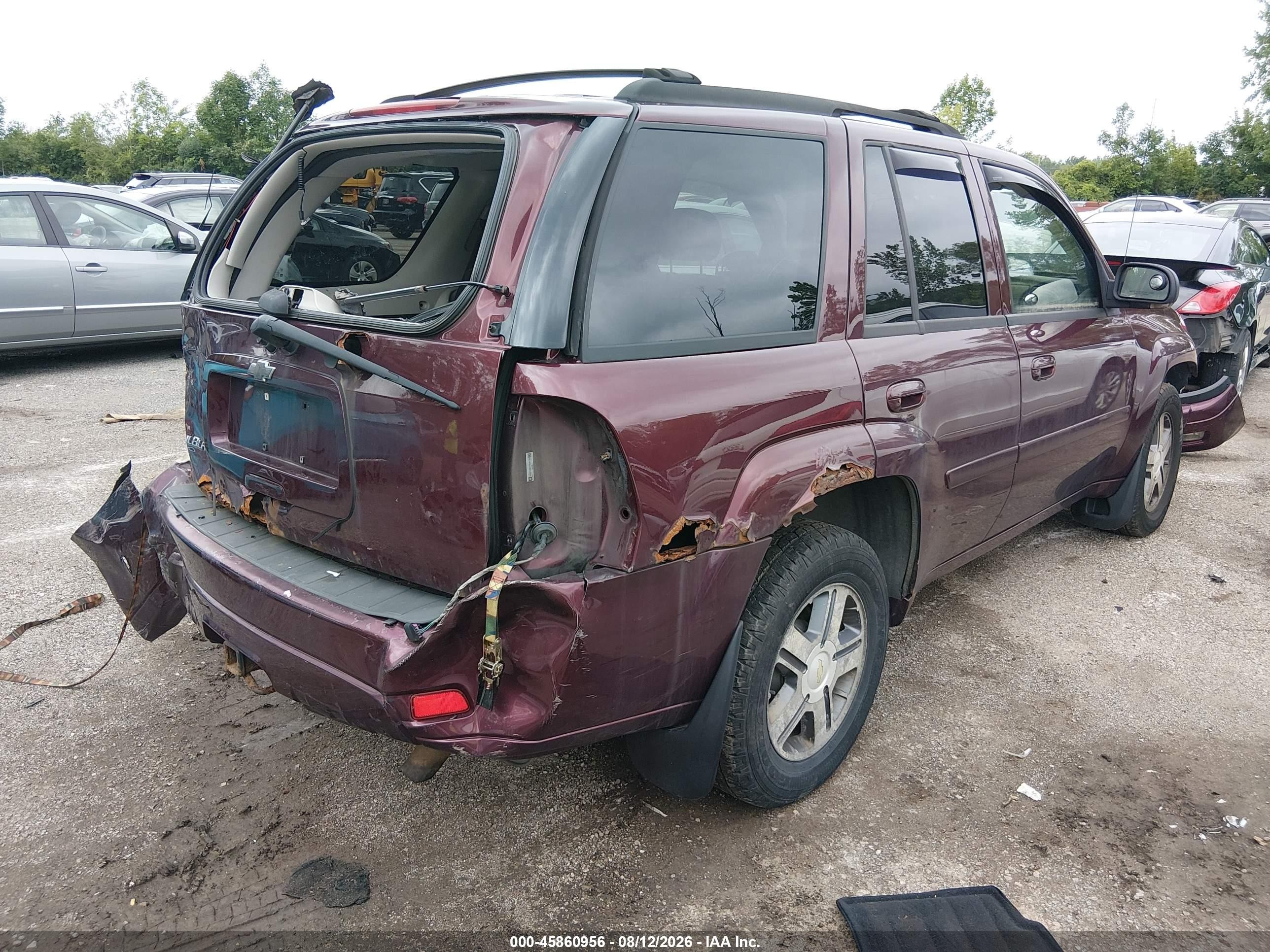 2007 Chevrolet Trailblazer Lt Burgundy vin: 1GNDT13S172241776
