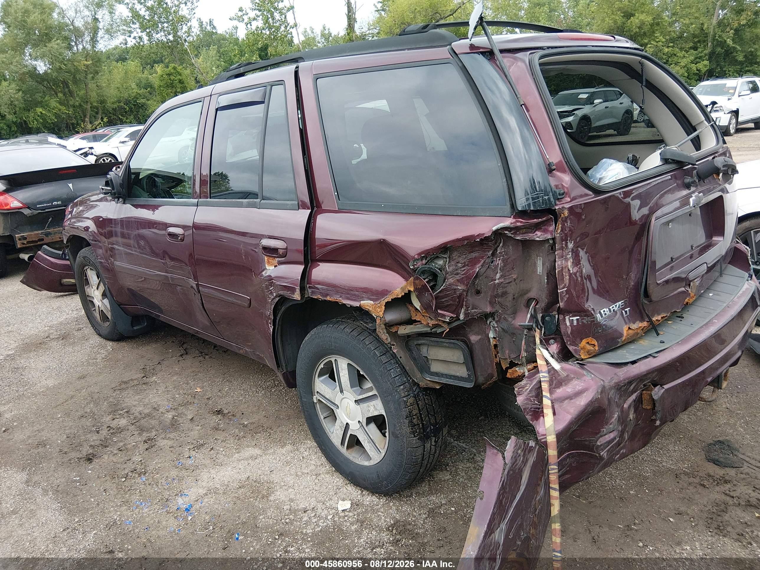 2007 Chevrolet Trailblazer Lt Burgundy vin: 1GNDT13S172241776